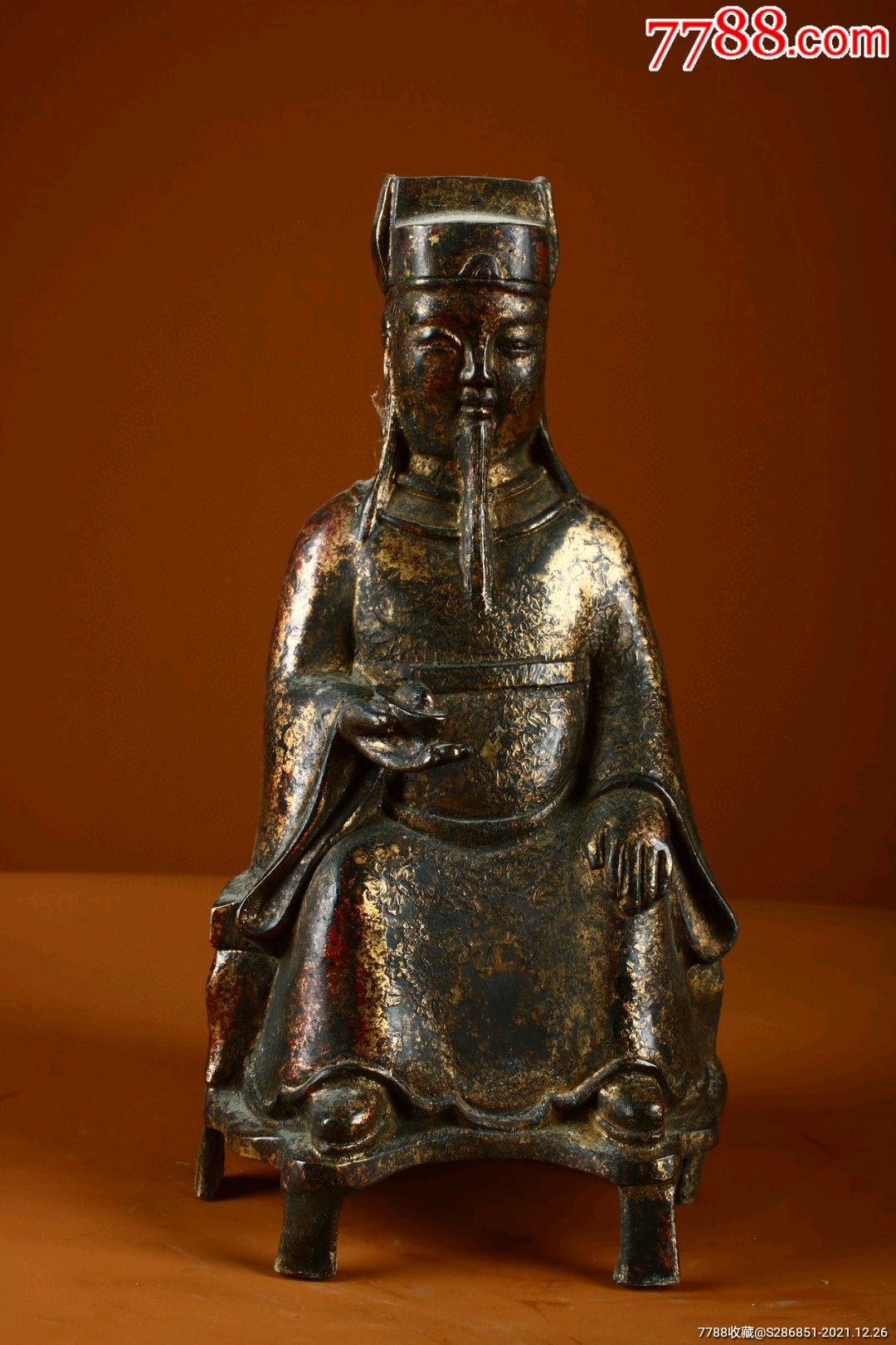 铜鎏金财神不议价