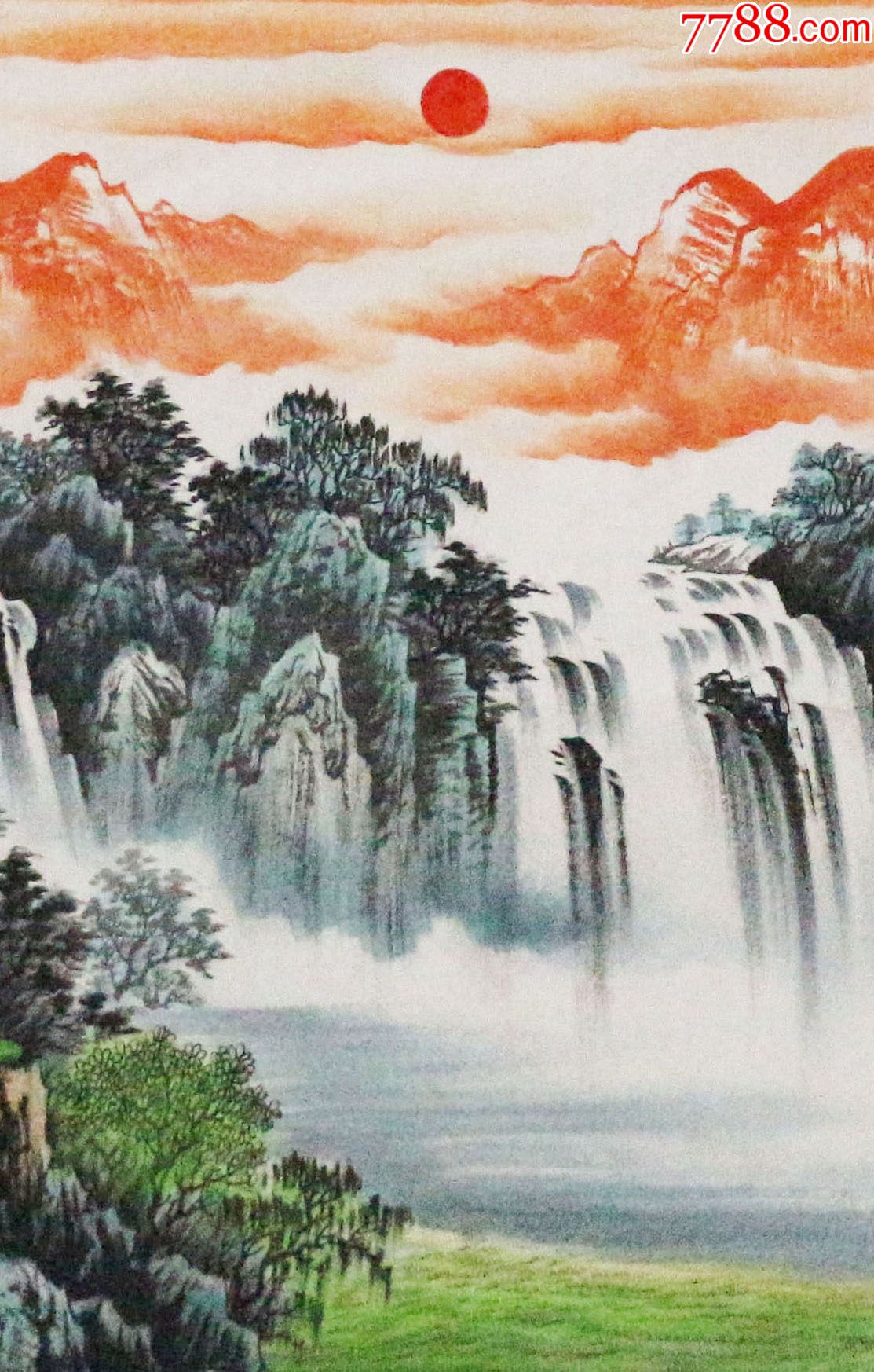 广西美协会员蒋小松手绘!源远流长_山水国画原作_第4张_7788奇石收藏