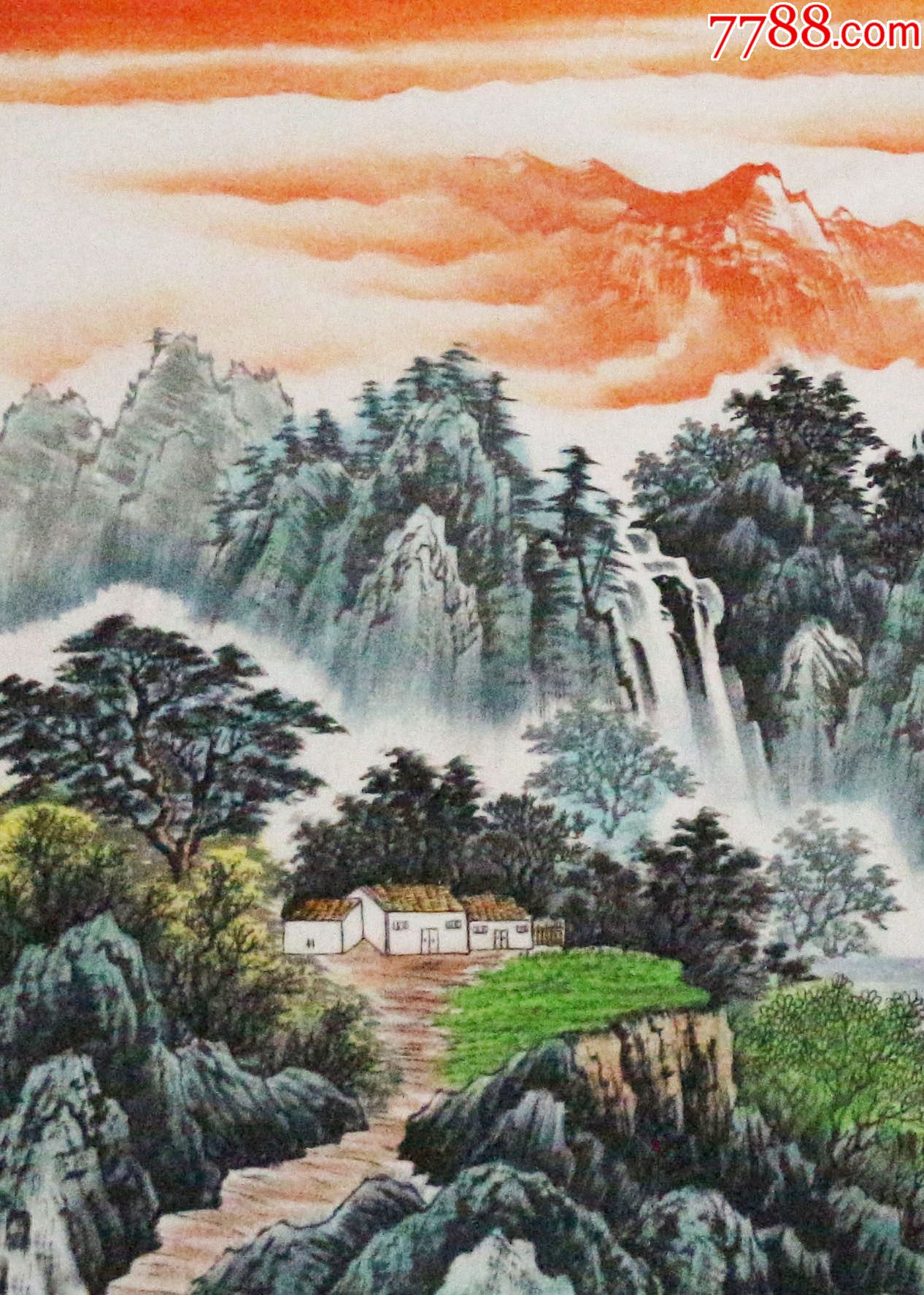 广西美协会员蒋小松手绘!源远流长_山水国画原作_第5张_7788奇石收藏