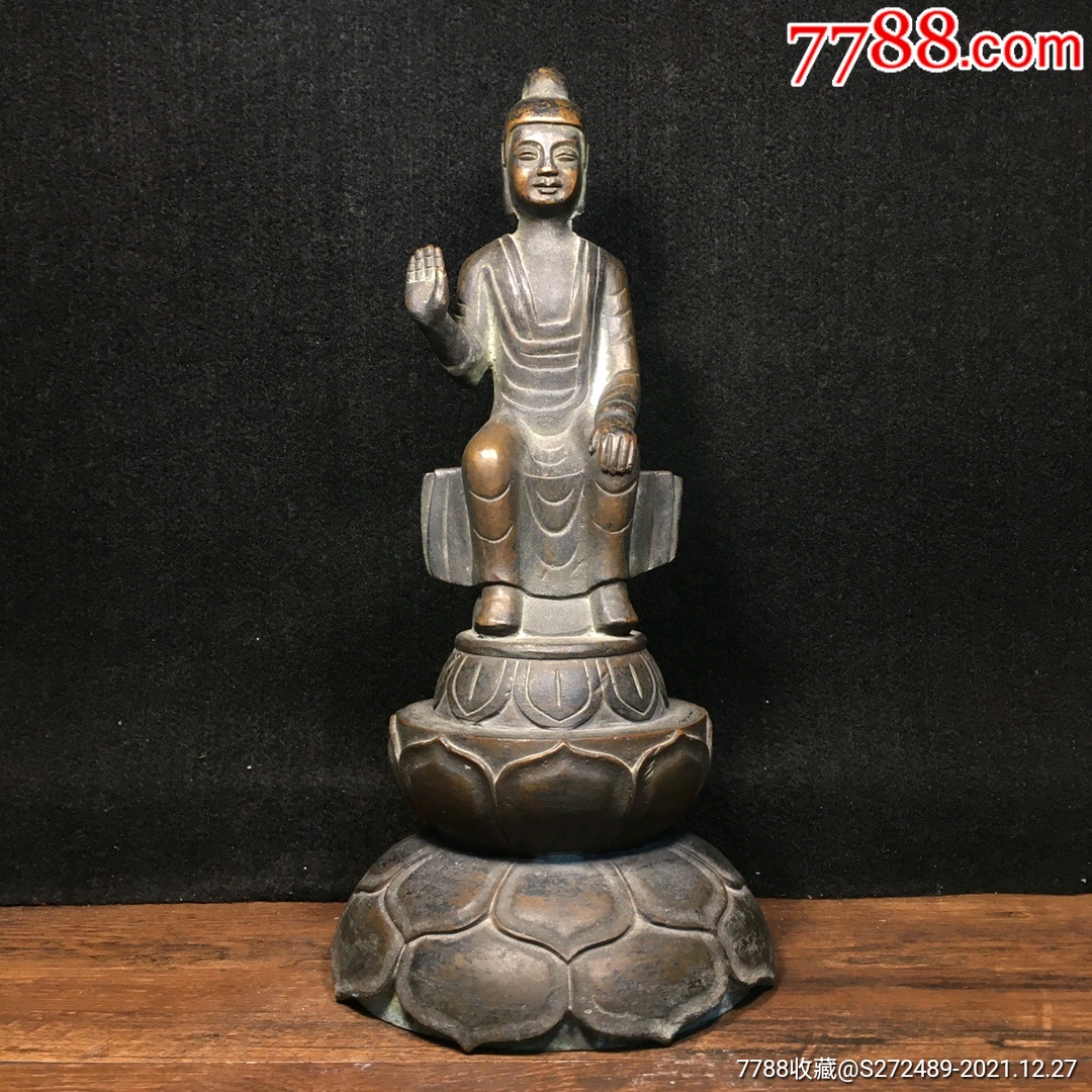 纯铜老佛像北魏佛一尊摆件不议价