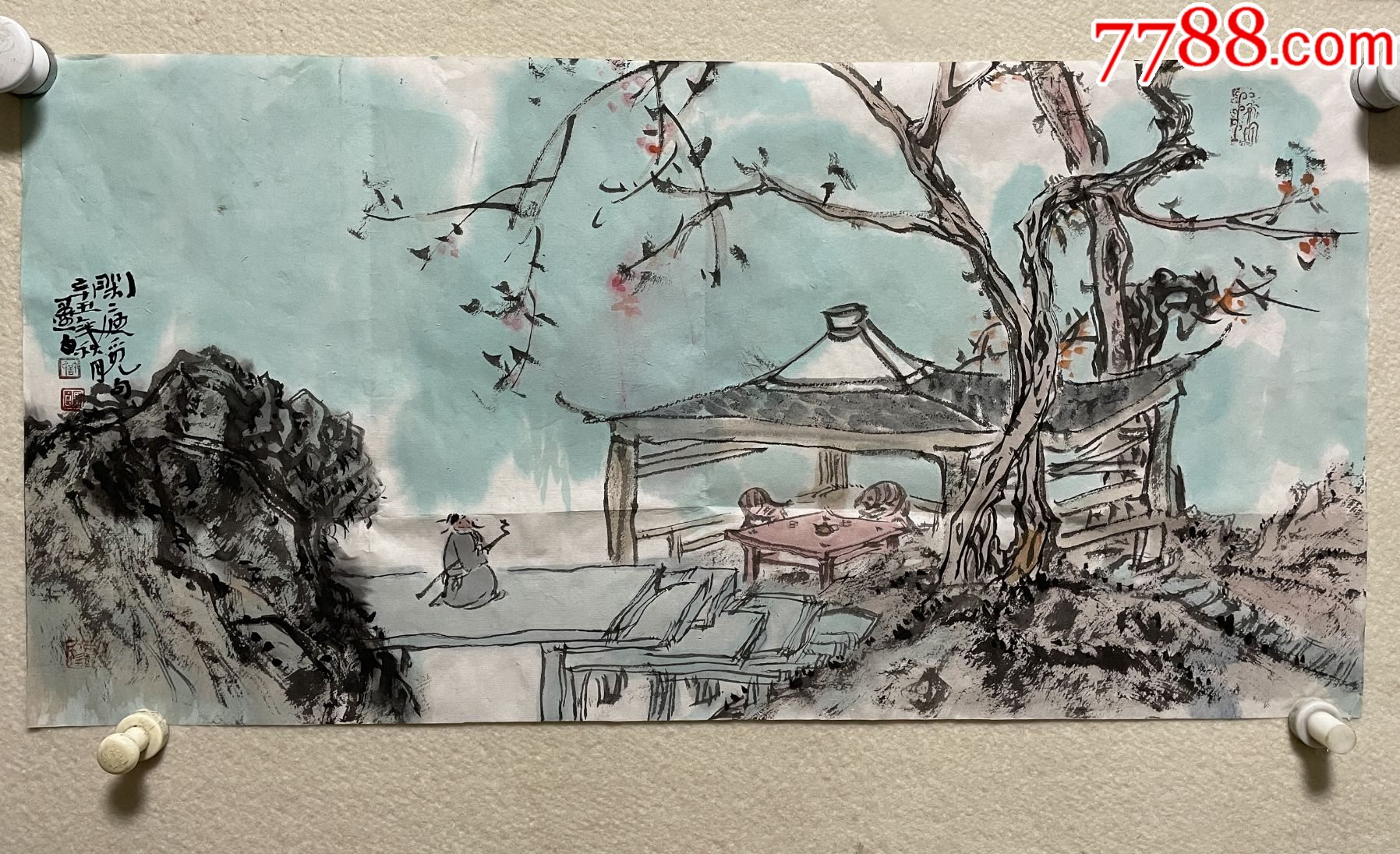 【只做真迹】【许旻】河北美术家协会会员沙河市美协副主席水墨人物画7闲庭觅句-价格:300元-se84569171-人物国画原作-零售-7788 ...