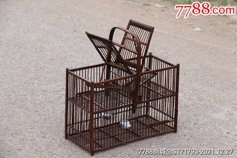 民国捕鸟笼笼顶部双面机关