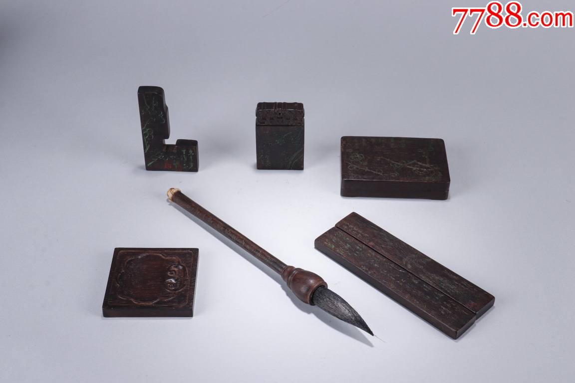 老沉香诗文,山水,梅花文房用具一套-价格:15000元-se84584966-其他