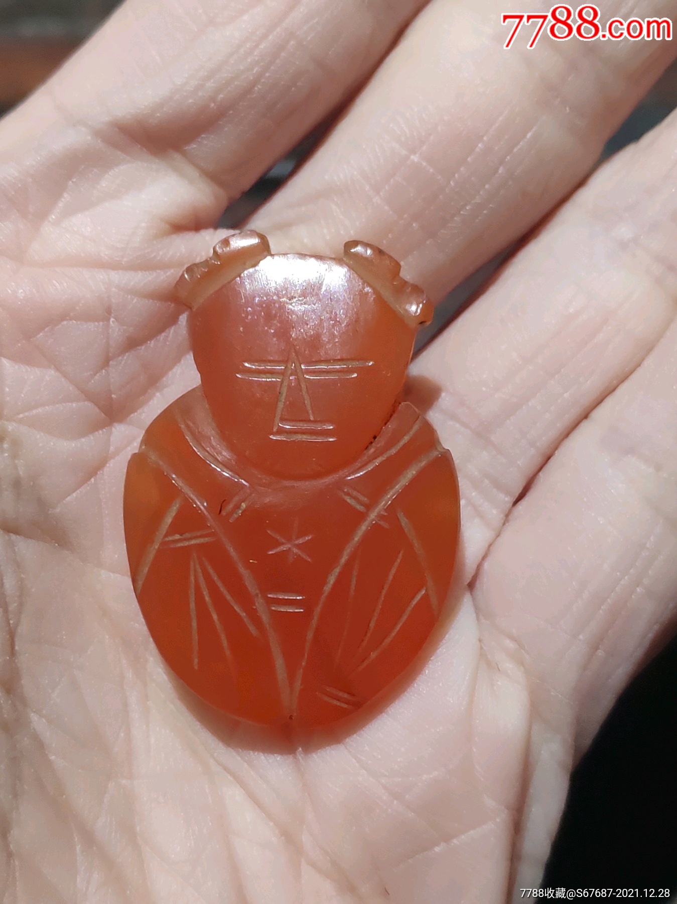 清代南红玛瑙人物挂件