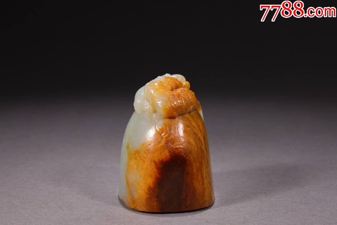 和田玉双狮钮印章a84s65f