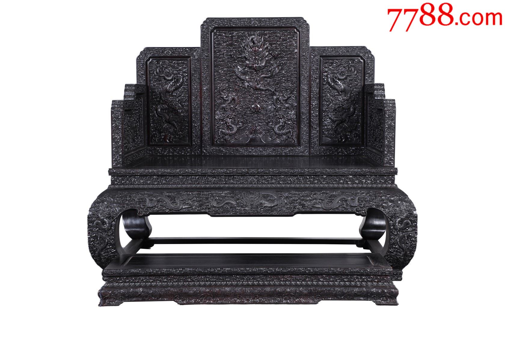 紫檀木品名云龙宝座踏板2件套
