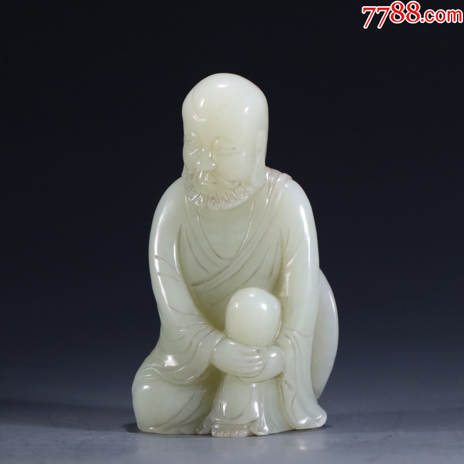 和田玉达摩摆件