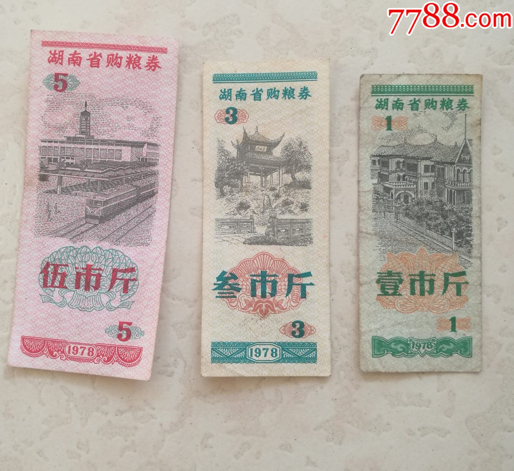 湖南省粮票粮票3张