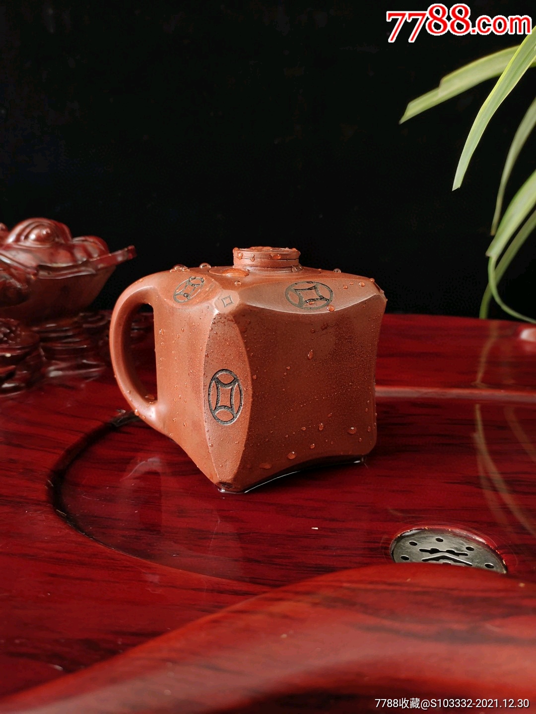 清期工匠王友兰手工紫砂壶钱币壶设计独特美观包浆浓厚单孔出水王友兰