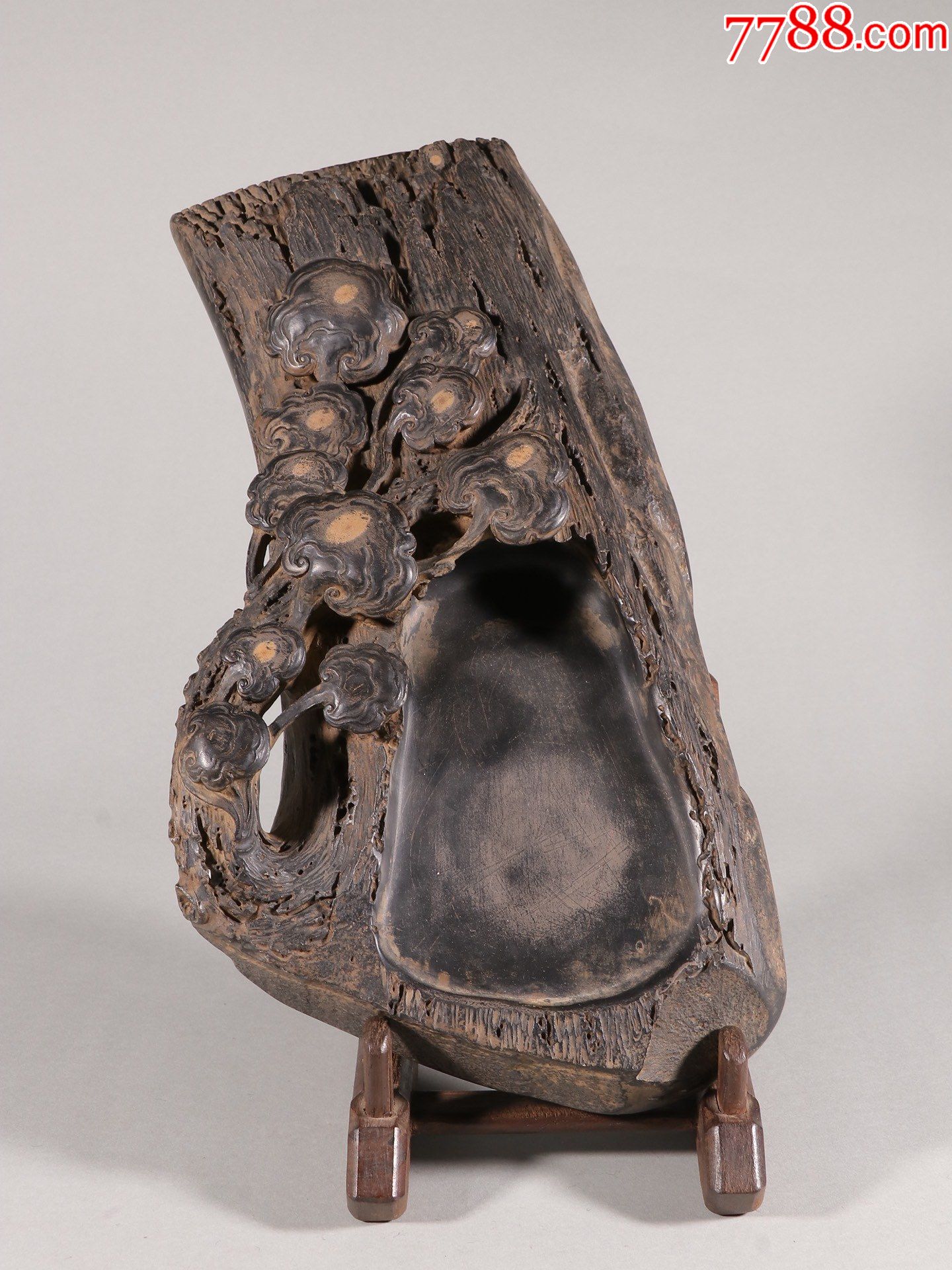 老端石灵芝纹文房砚台