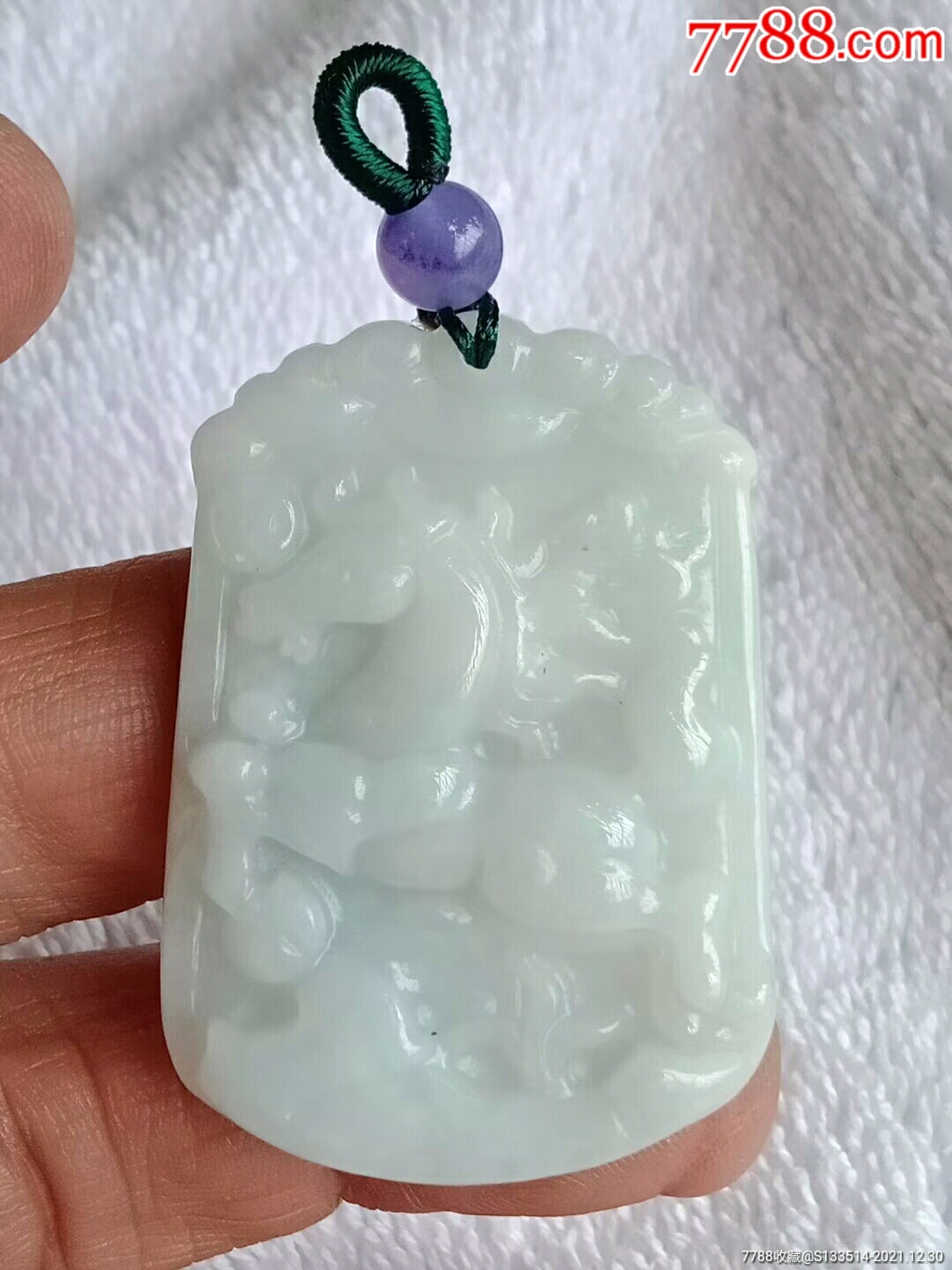 缅甸翡翠40446马到成功挂件送证书