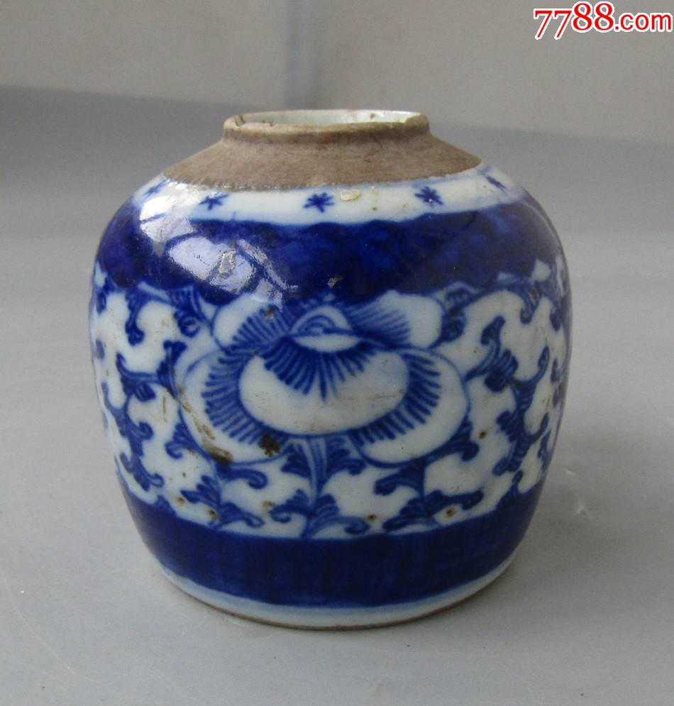 清代青花双喜小罐b