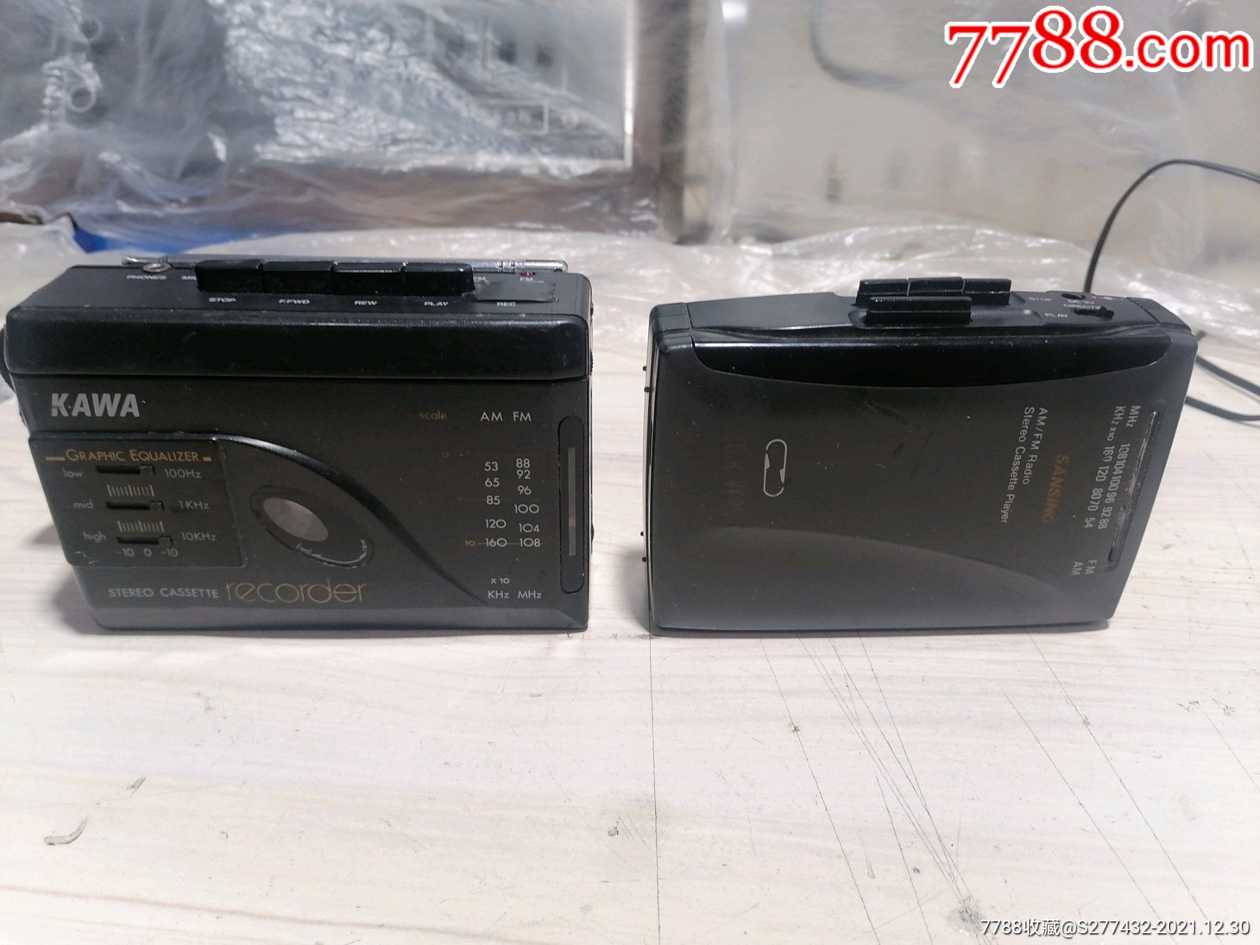 包邮2个立体声随身听收音放音都正常