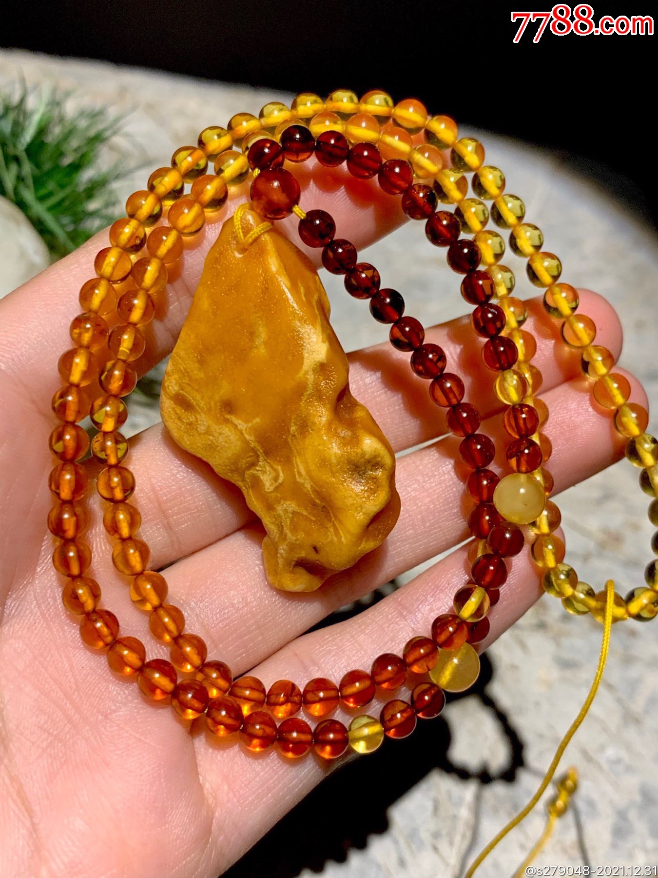 全皮原矿蜜蜡项链