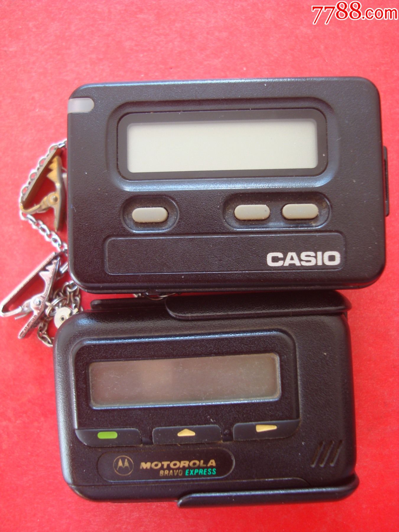 2台bb机合售casio卡西欧双屏显示正常摩托罗拉有声无显示