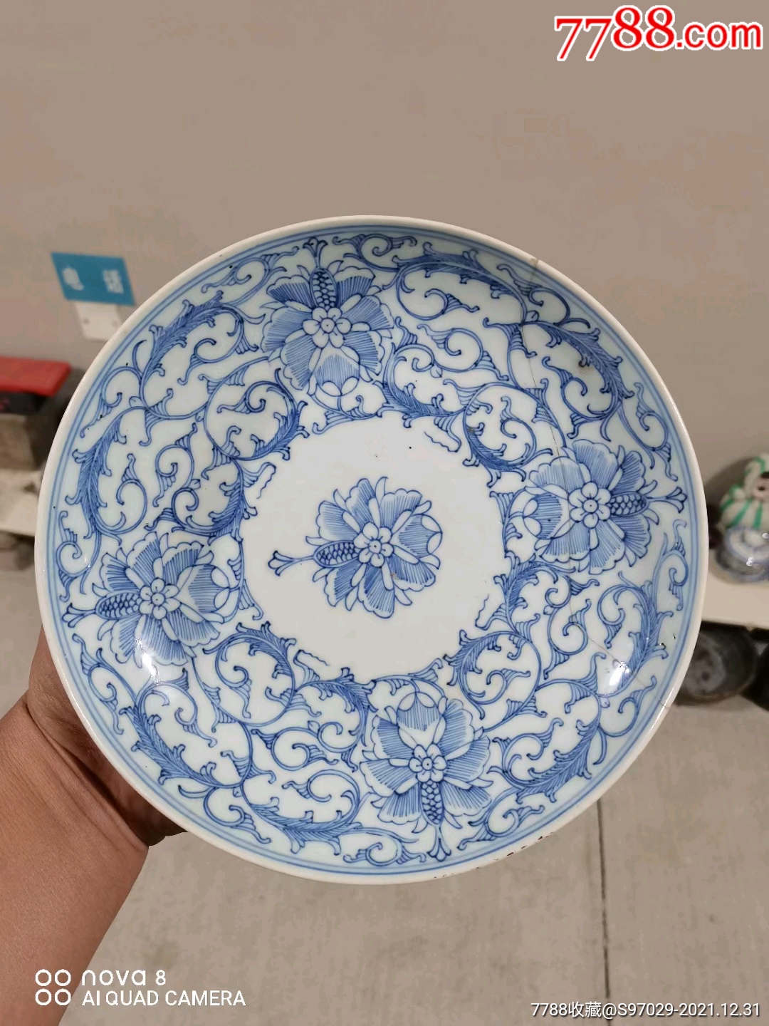 大清乾隆年制六字款盘_青花瓷_第1张_7788钟表收藏