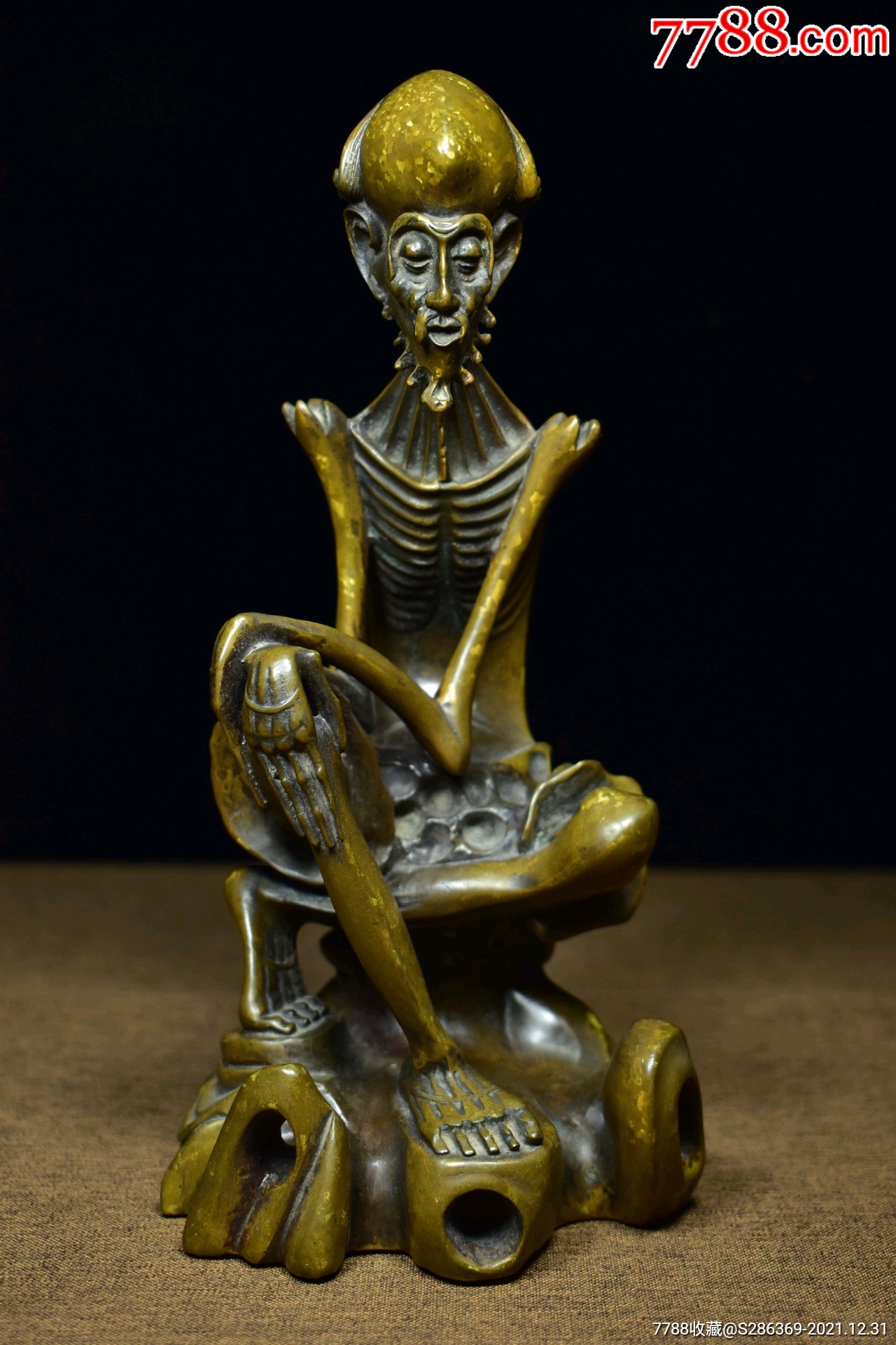 斑铜痩骨罗汉摆件-价格:980元-se84650005-铜像/铜佛像-零售-7788收藏