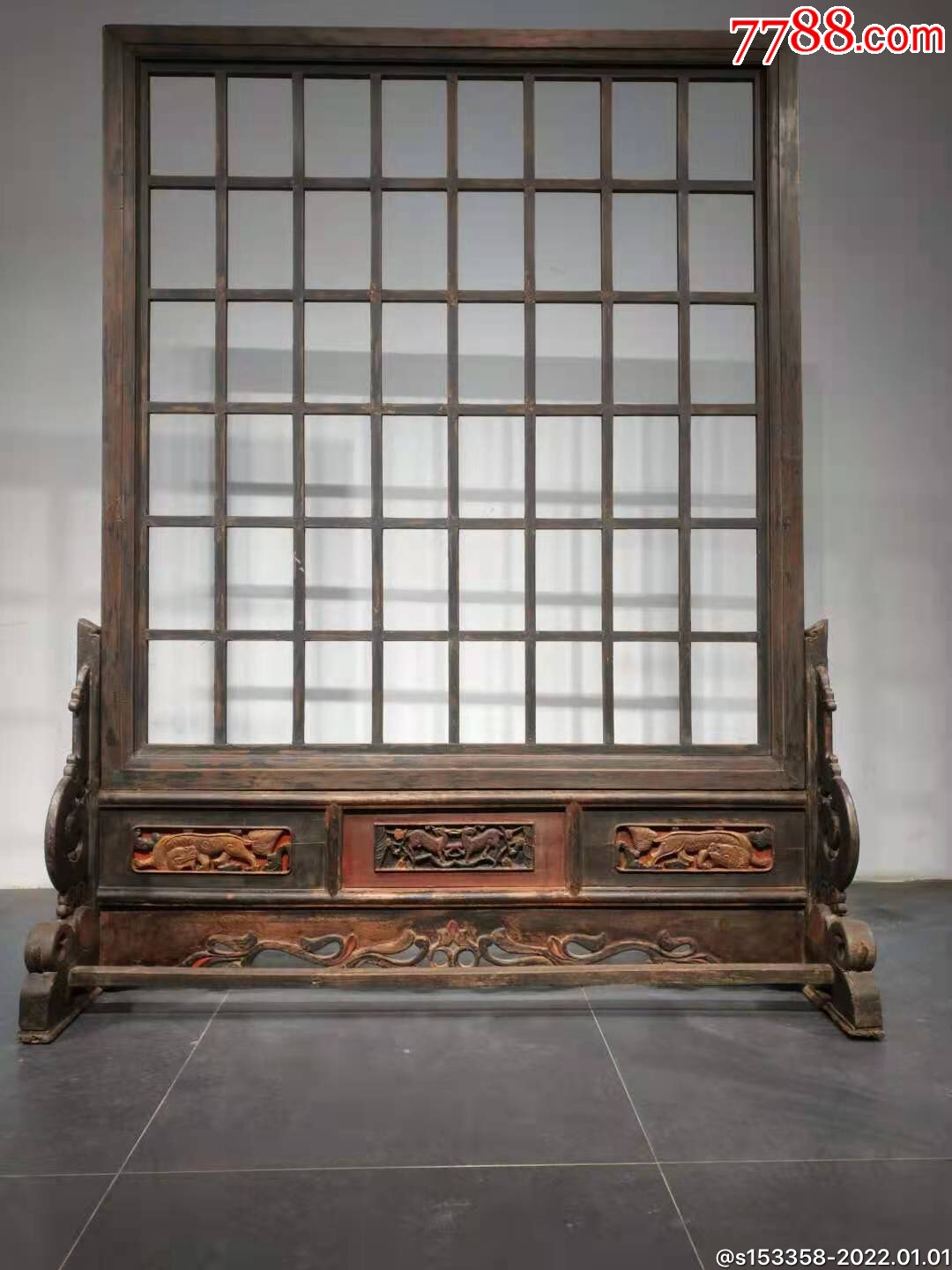 明代:榆木:大插屏:_木屏风_第1张_7788画册网