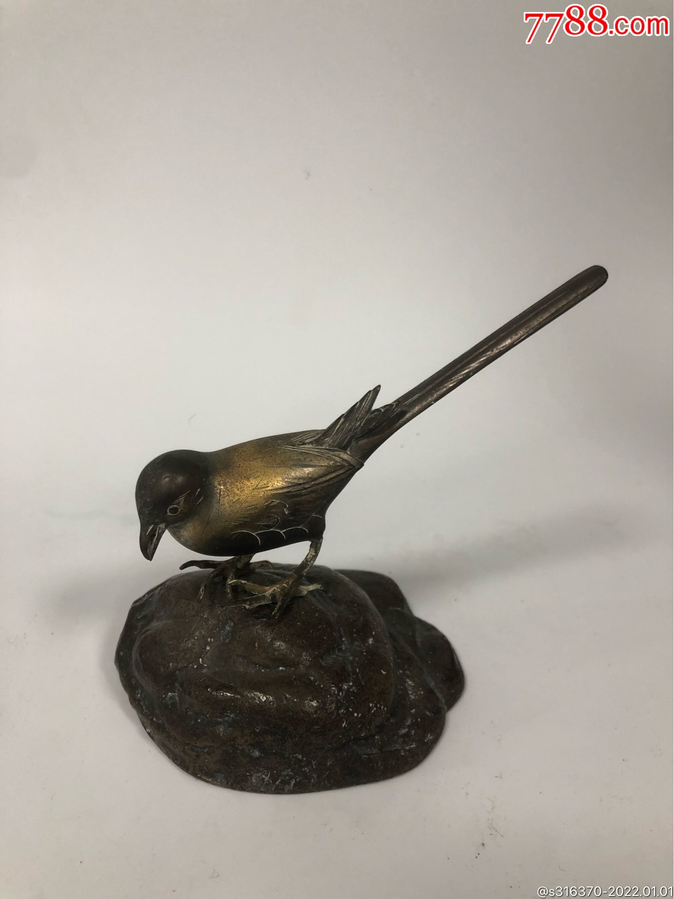 日本回流铜鸟摆件