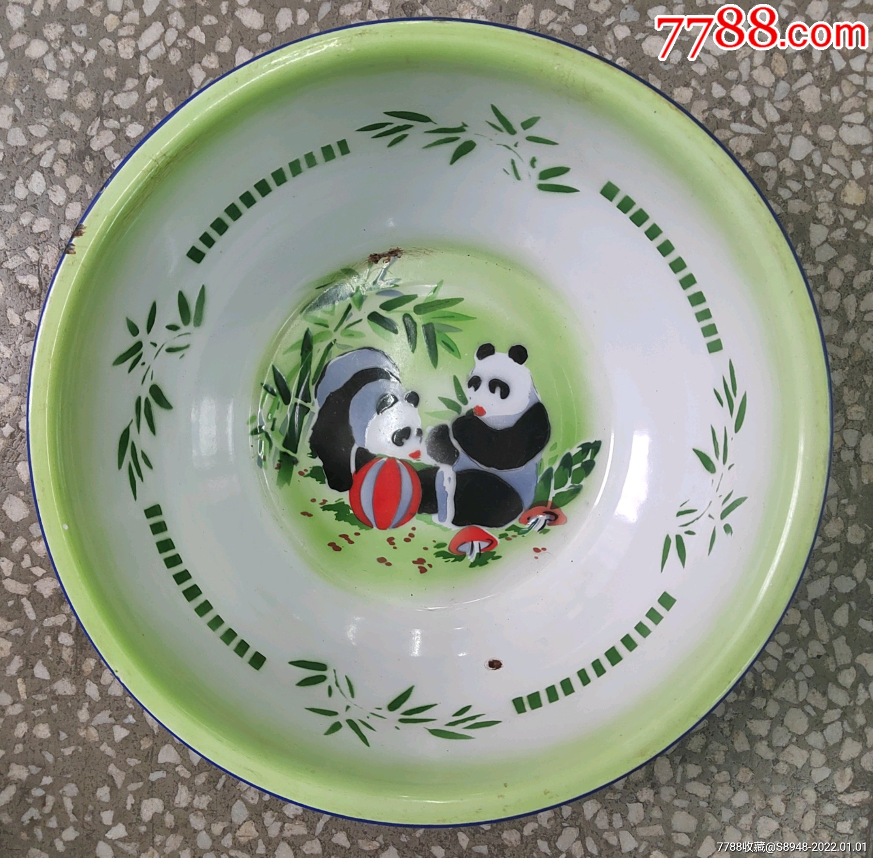熊猫题材搪瓷盆-价格:180元-se84666958-搪瓷-零售-7788昌化石