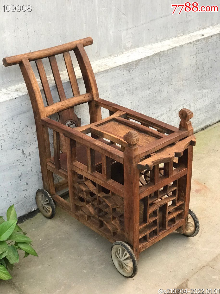 清末民初苏工血榉木小孩童车保存完好整做工精致细腻四足无蛀品相包浆