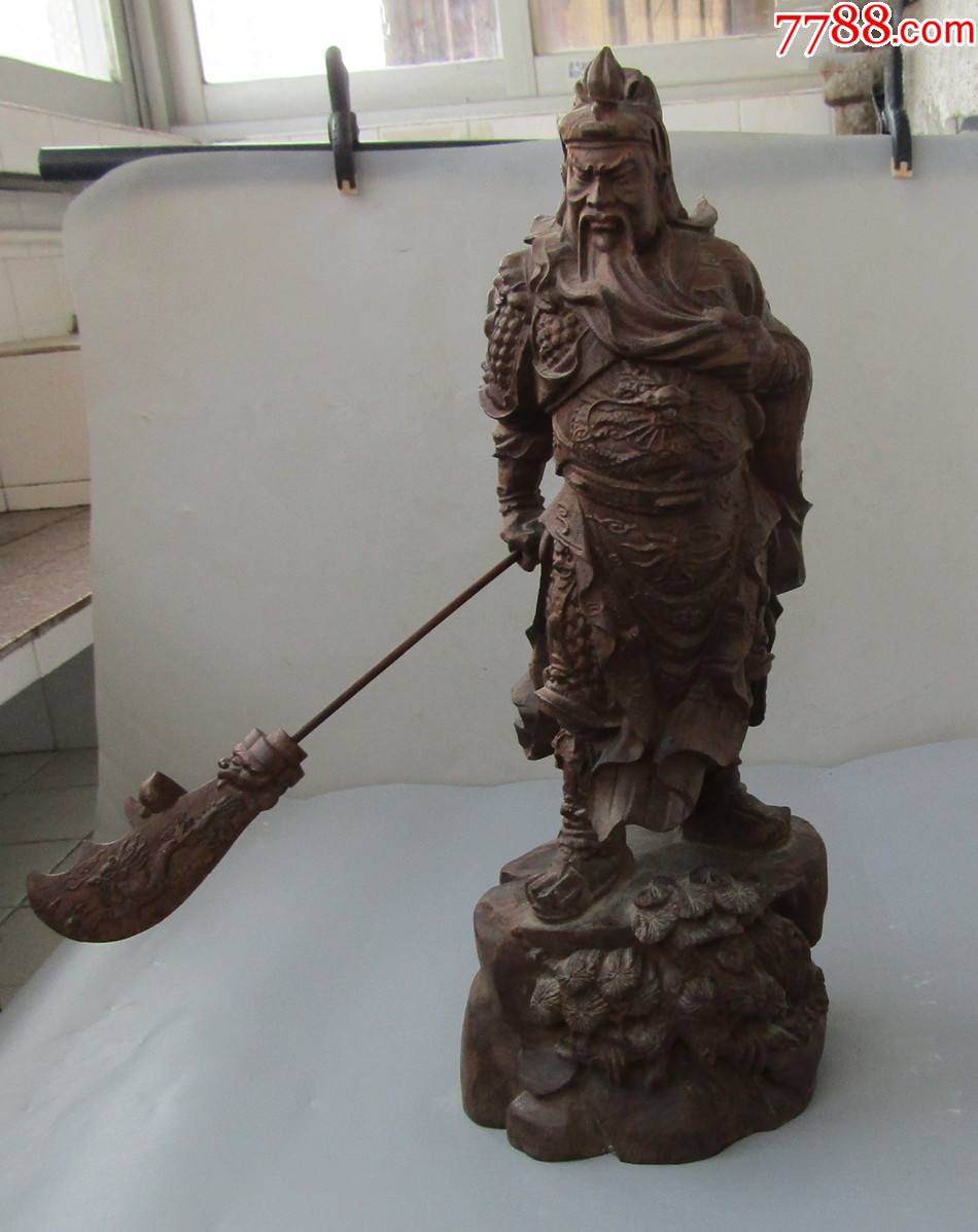 八,九十年代鸡翅木关公木雕像-价格:1360元-se84667719-木佛像/人像