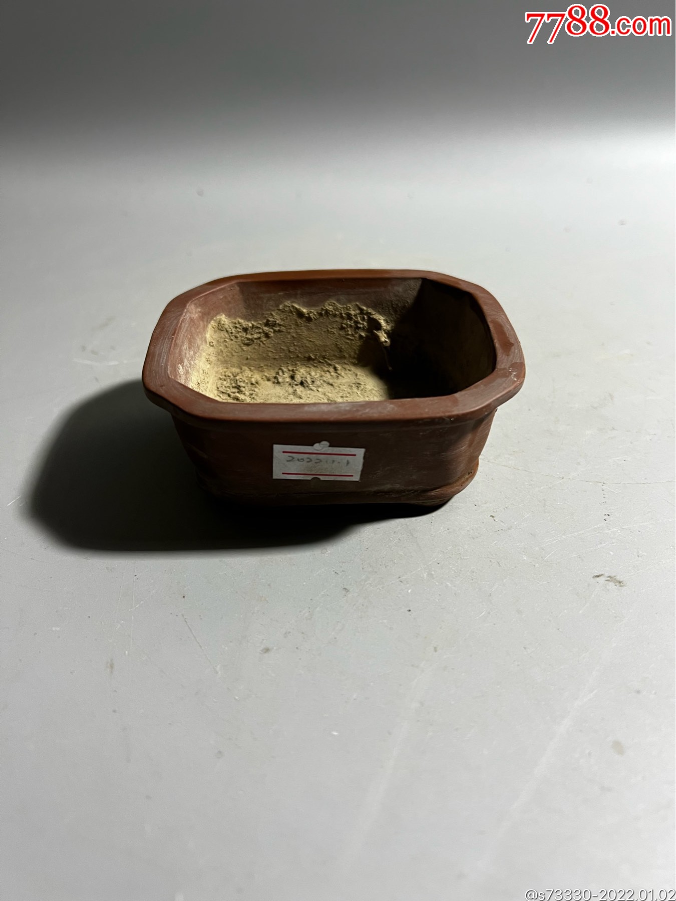 80年代左右作者款紫砂小花盆一只