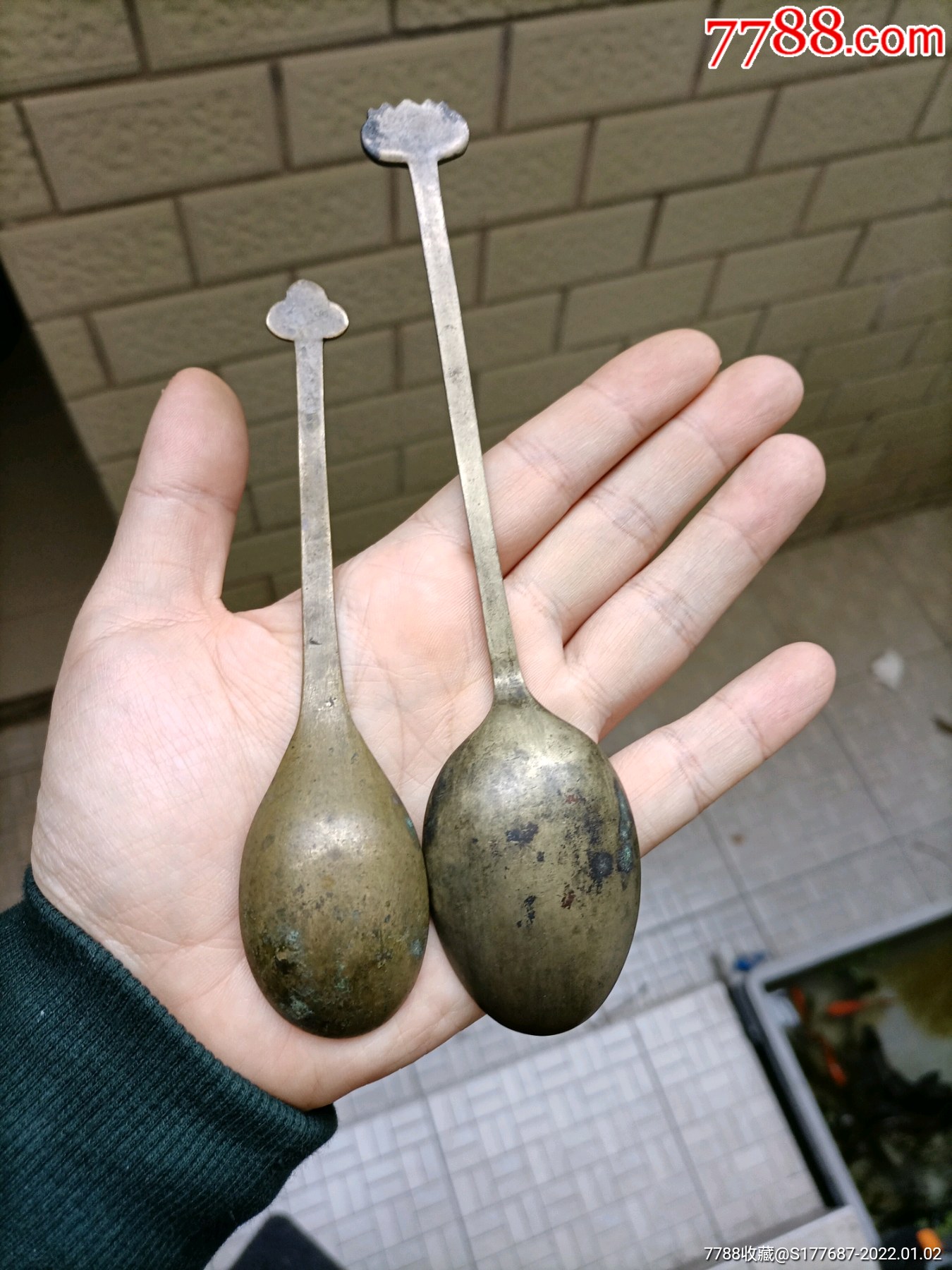 清末带工铜勺二个