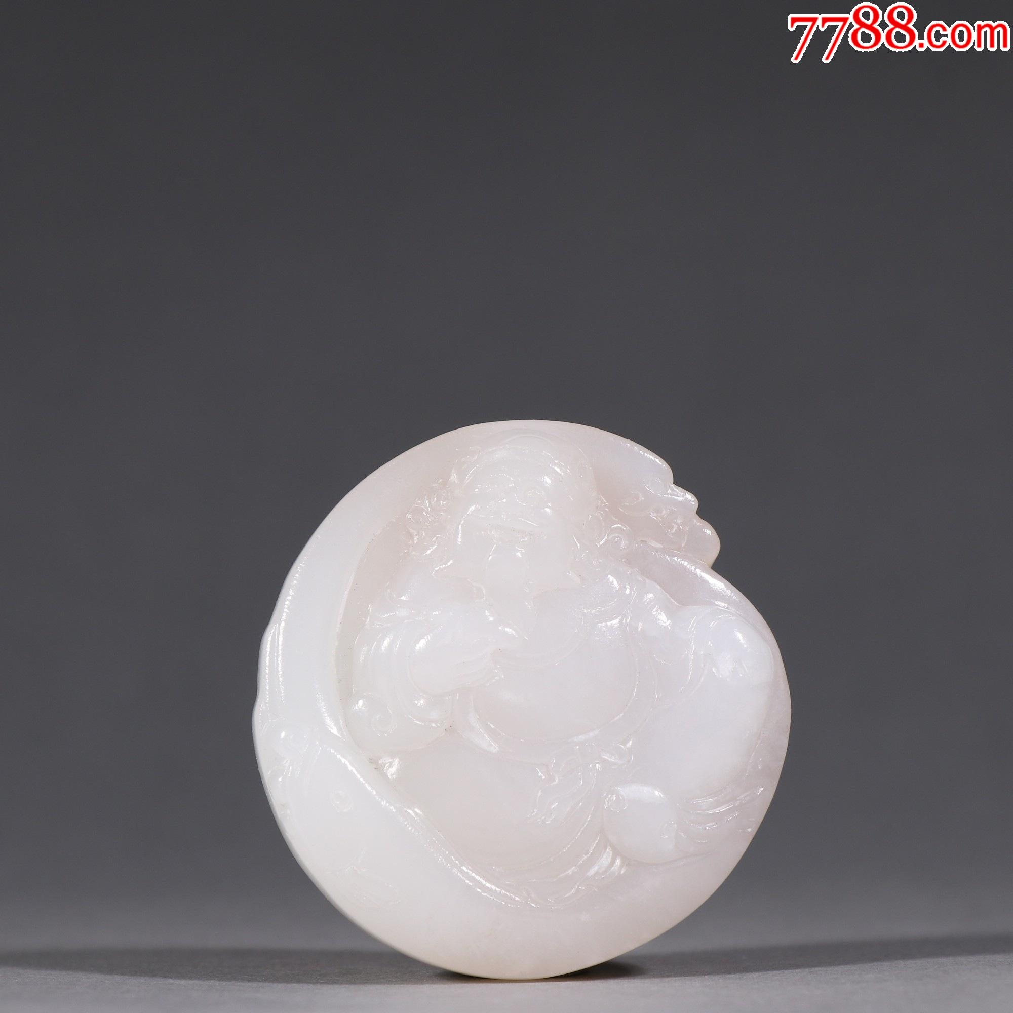 旧藏和田玉籽料财神雕件