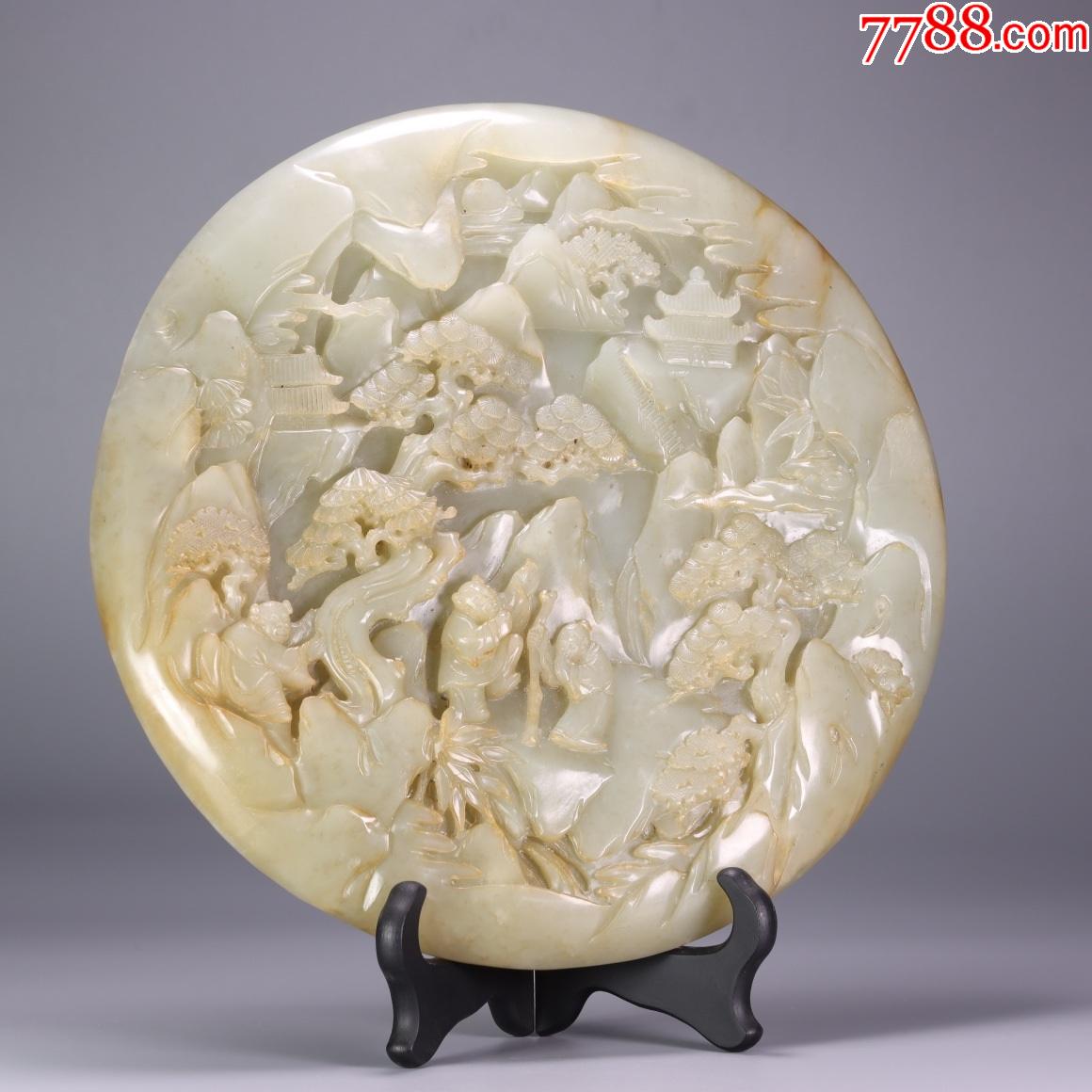 和田玉人物屏风