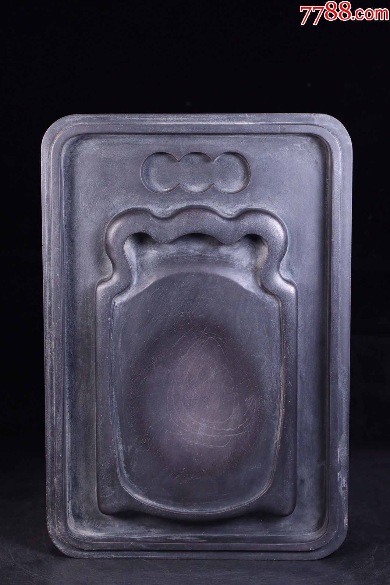 5品99李济深款鱼跃图端石四方砚台￥5,0009.