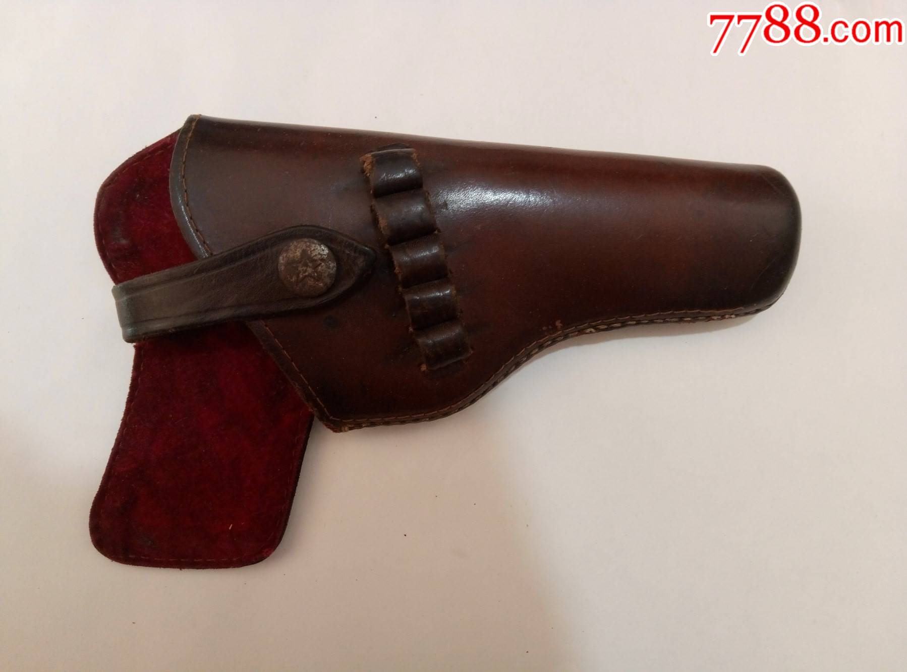 50年代老包浆牛皮枪套