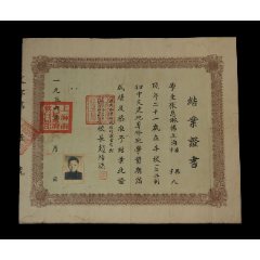 1954年：上海市静安区业余高级技术学校【文史地专修班毕业证】一个
