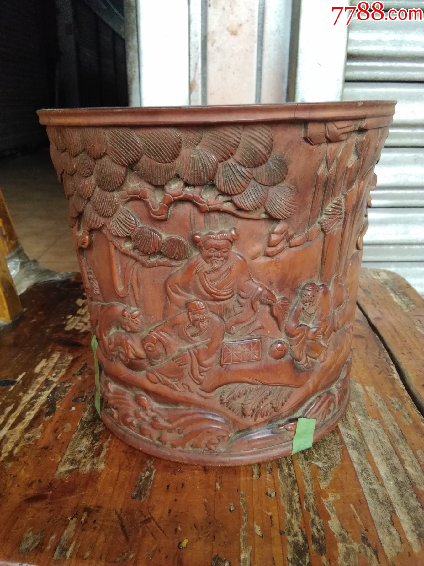 黄杨木文房笔筒包邮