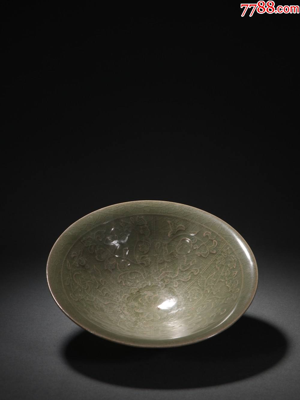 回流耀州窑刻花斗笠碗