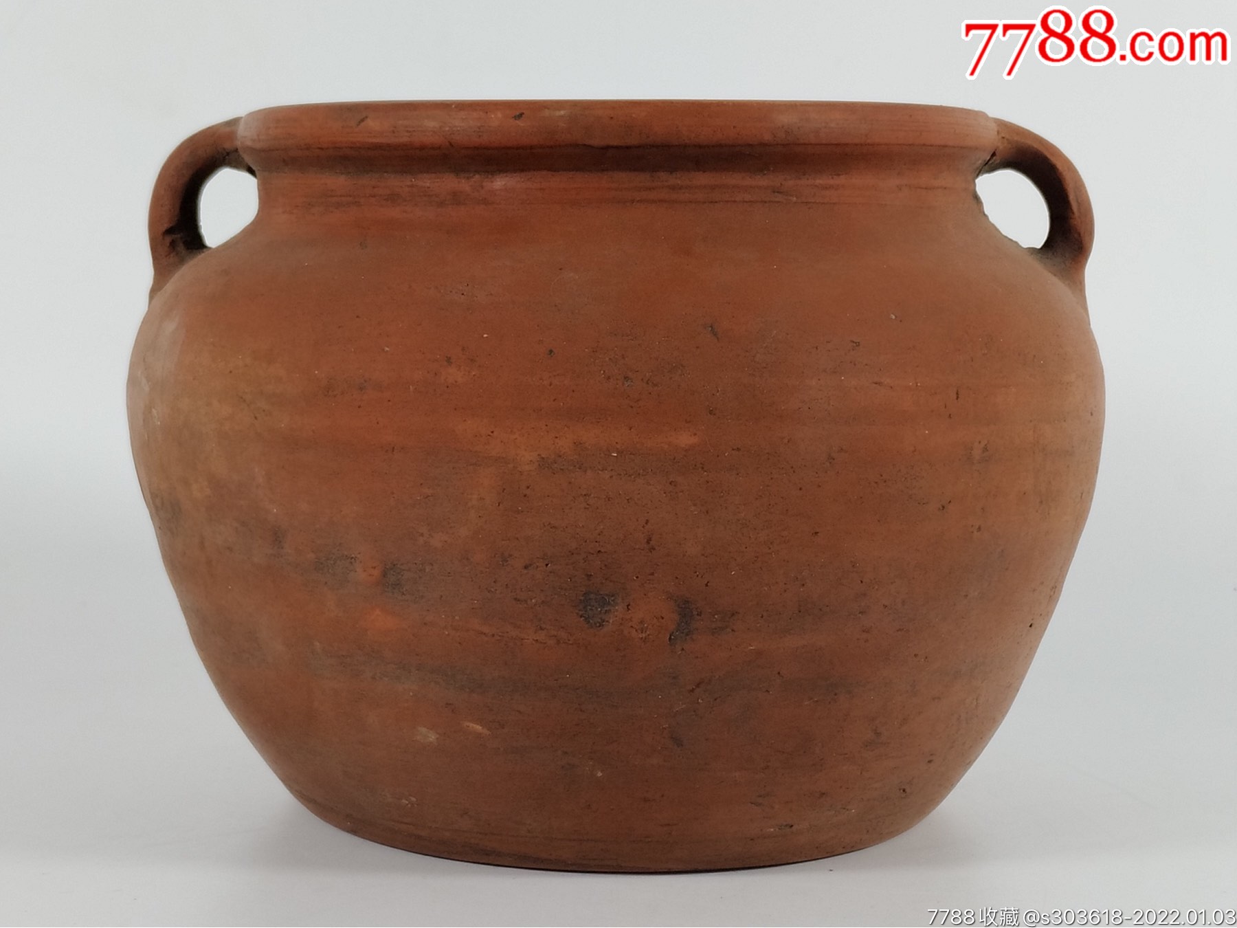 品名清代双系红陶罐