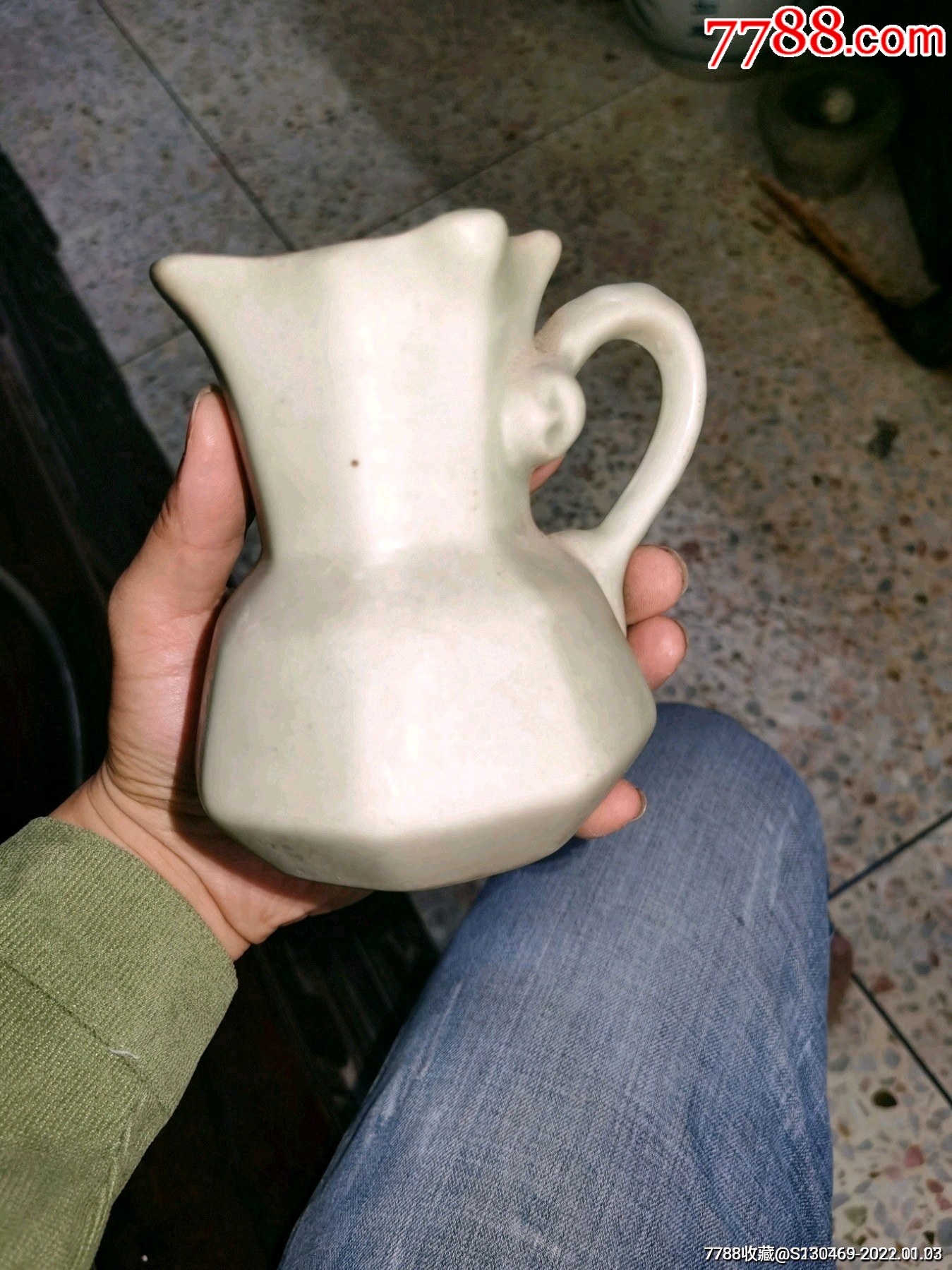 非常少见清代六角青瓷公道杯