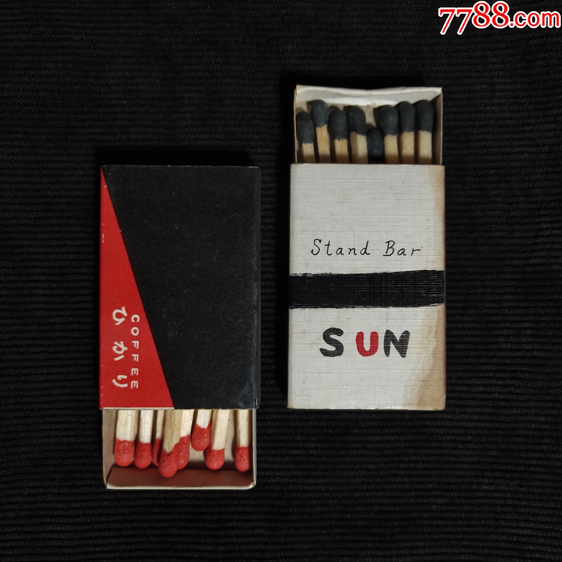 日本昭和时期火柴盒复古火柴盒火柴黑红2盒