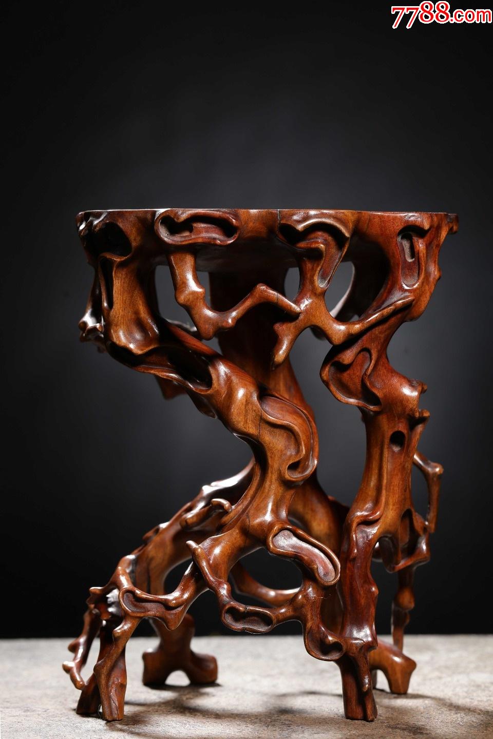 老山檀香底座花几