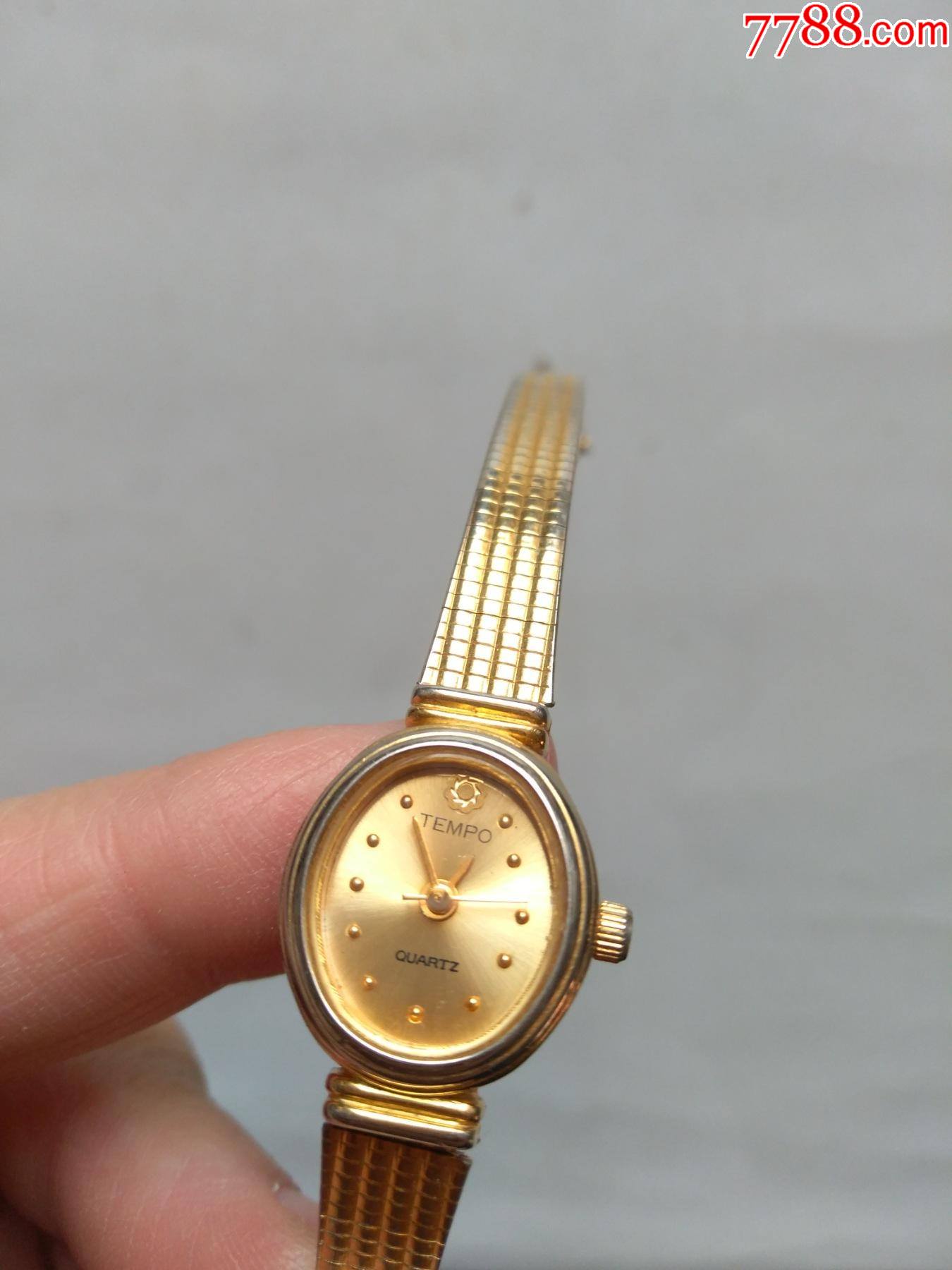 老款tempo23kgp包金女表非常漂亮外观完好点图可放大