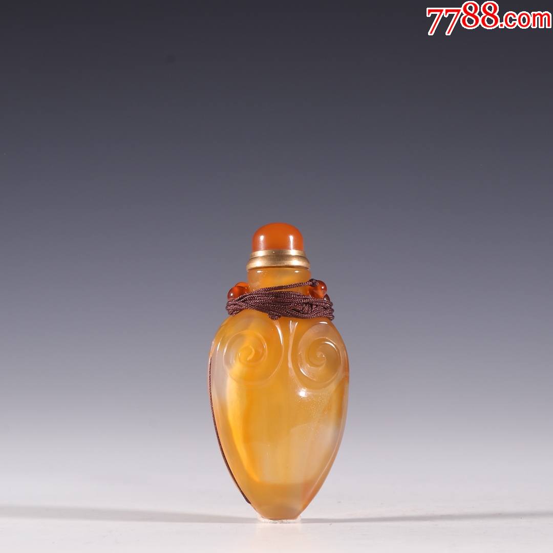 老玛瑙如意纹鼻烟壶_鼻烟壶_图片分类_回收价值_7788报纸收藏