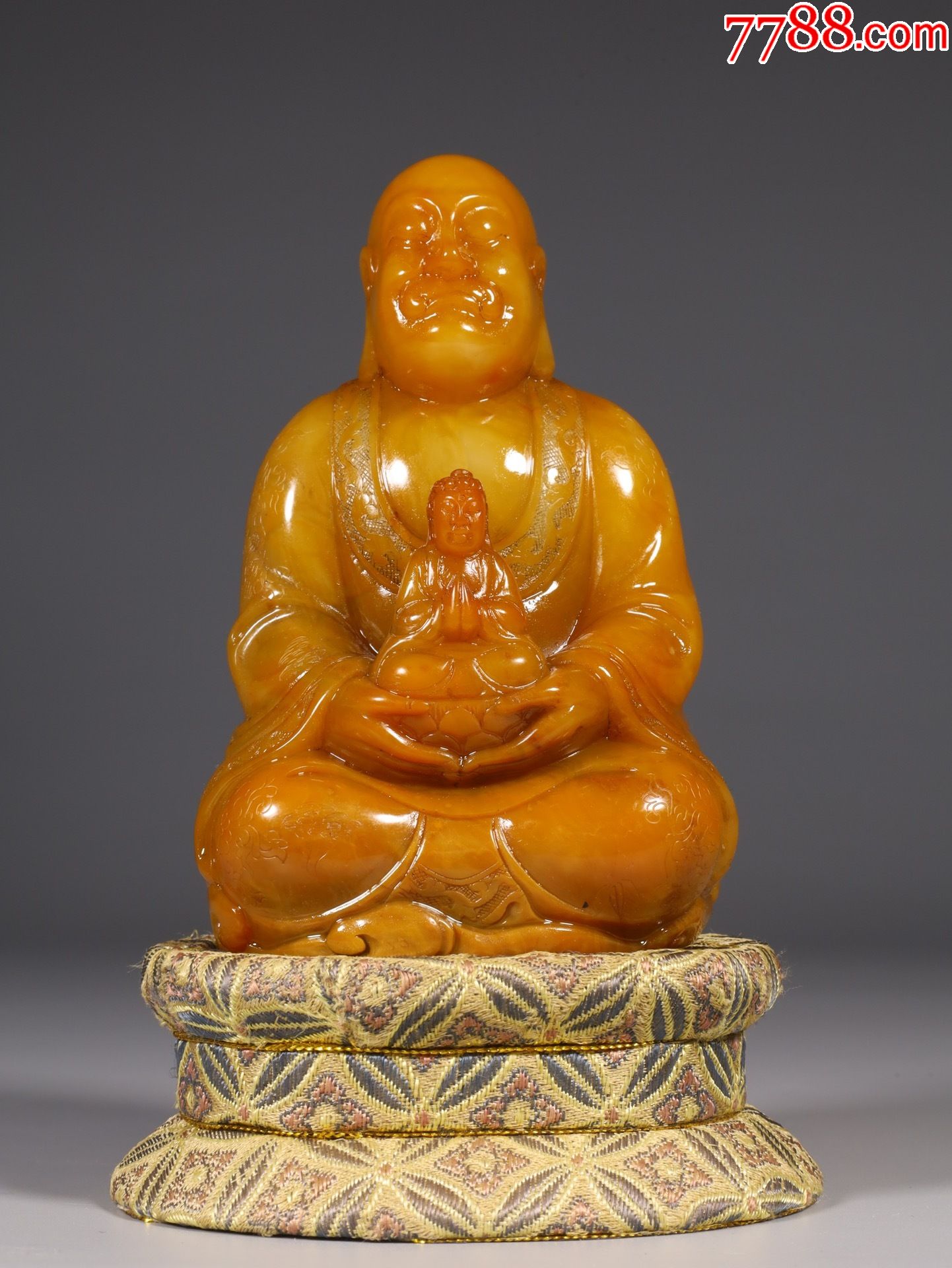 寿山田黄罗汉坐像a84s80f