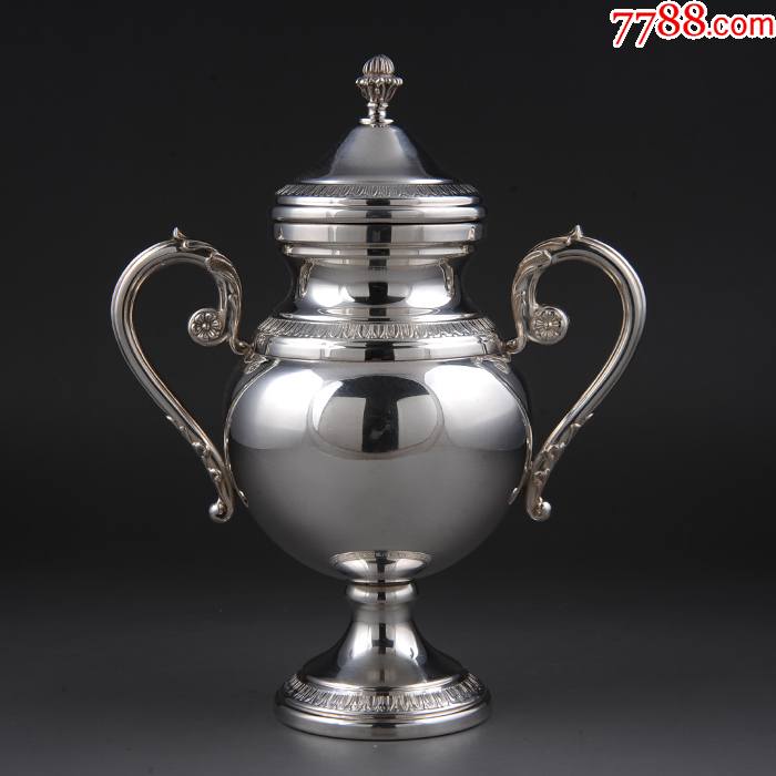 约270克意大利纯银雕花茶叶罐西洋古董银器收藏