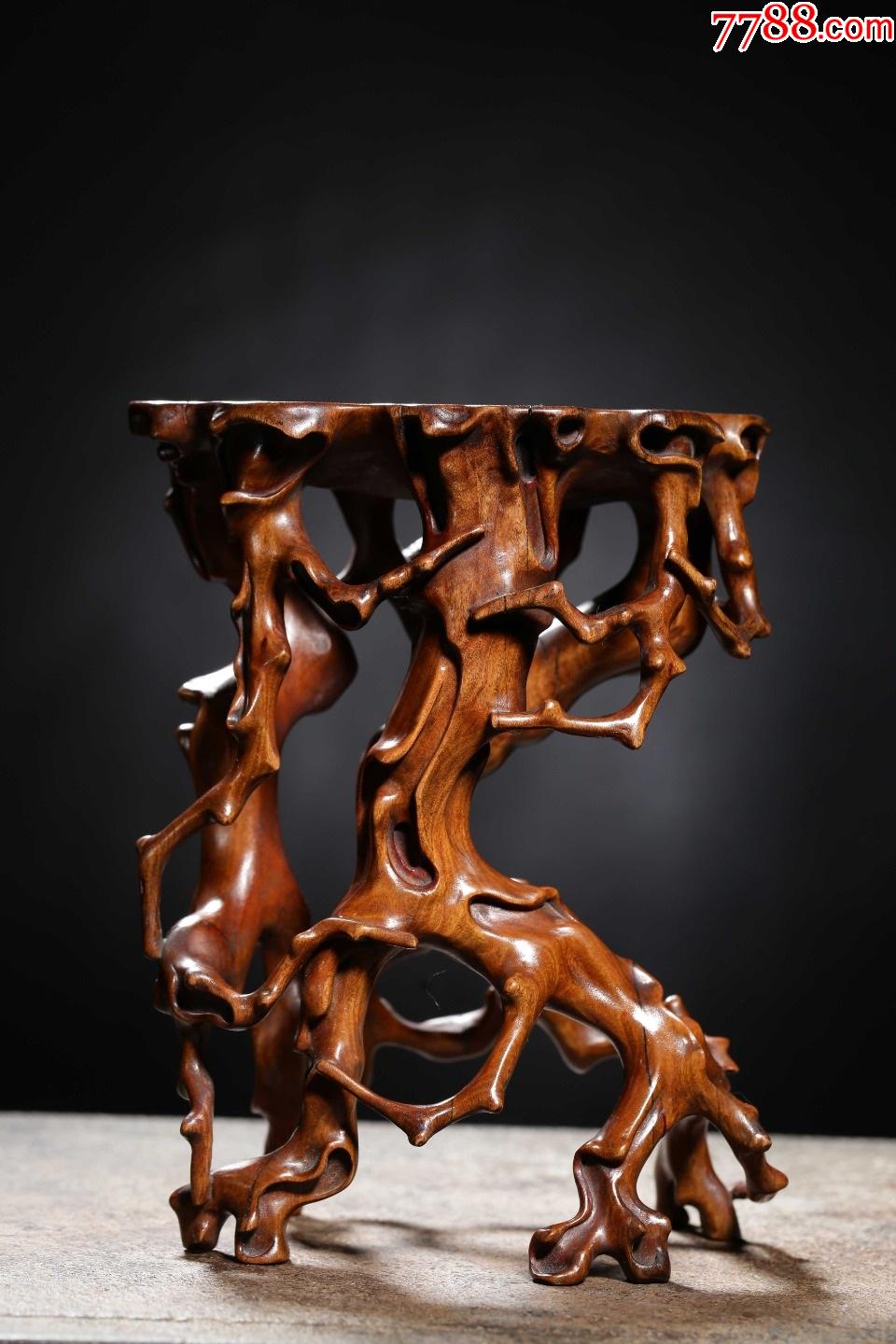 旧藏老山檀香底座花几