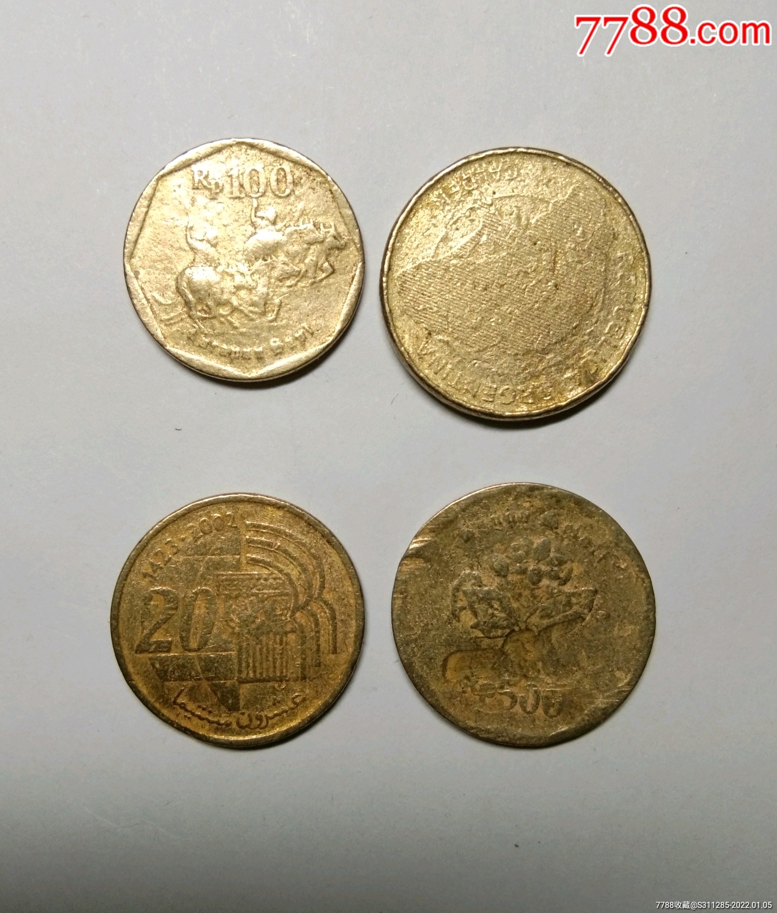 外国老硬币4枚