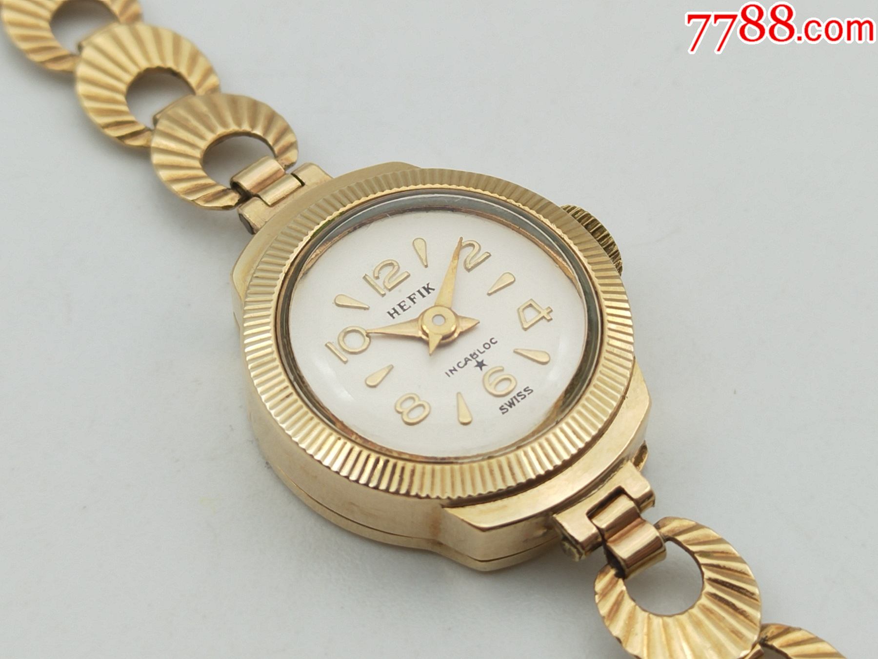 9k实金全部实金瑞士hefik实金蝶飞表链1秒全原装带盒民国收藏款