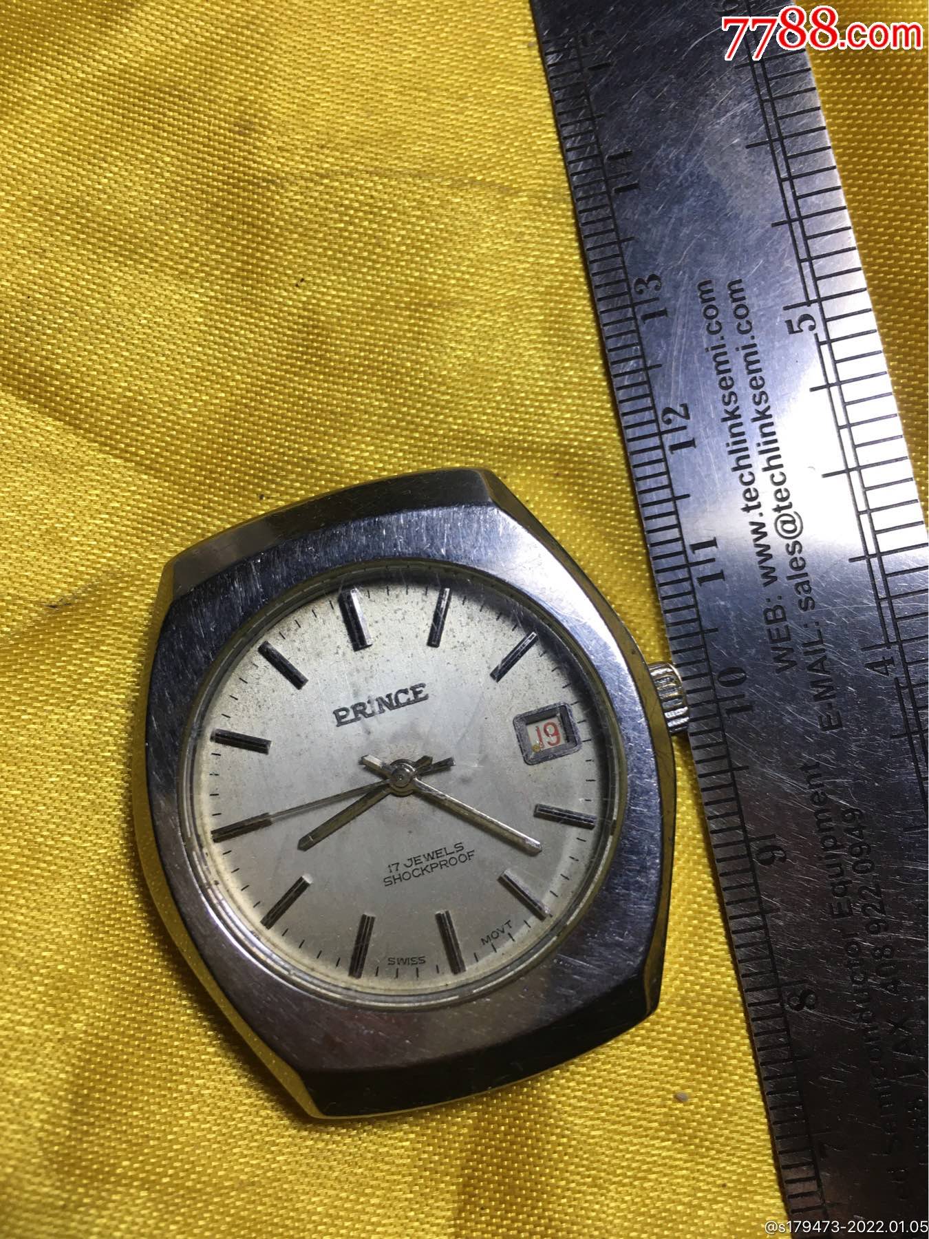 prince牌手表机芯有瑞士swiss钢印等字样可以走时不退换喔