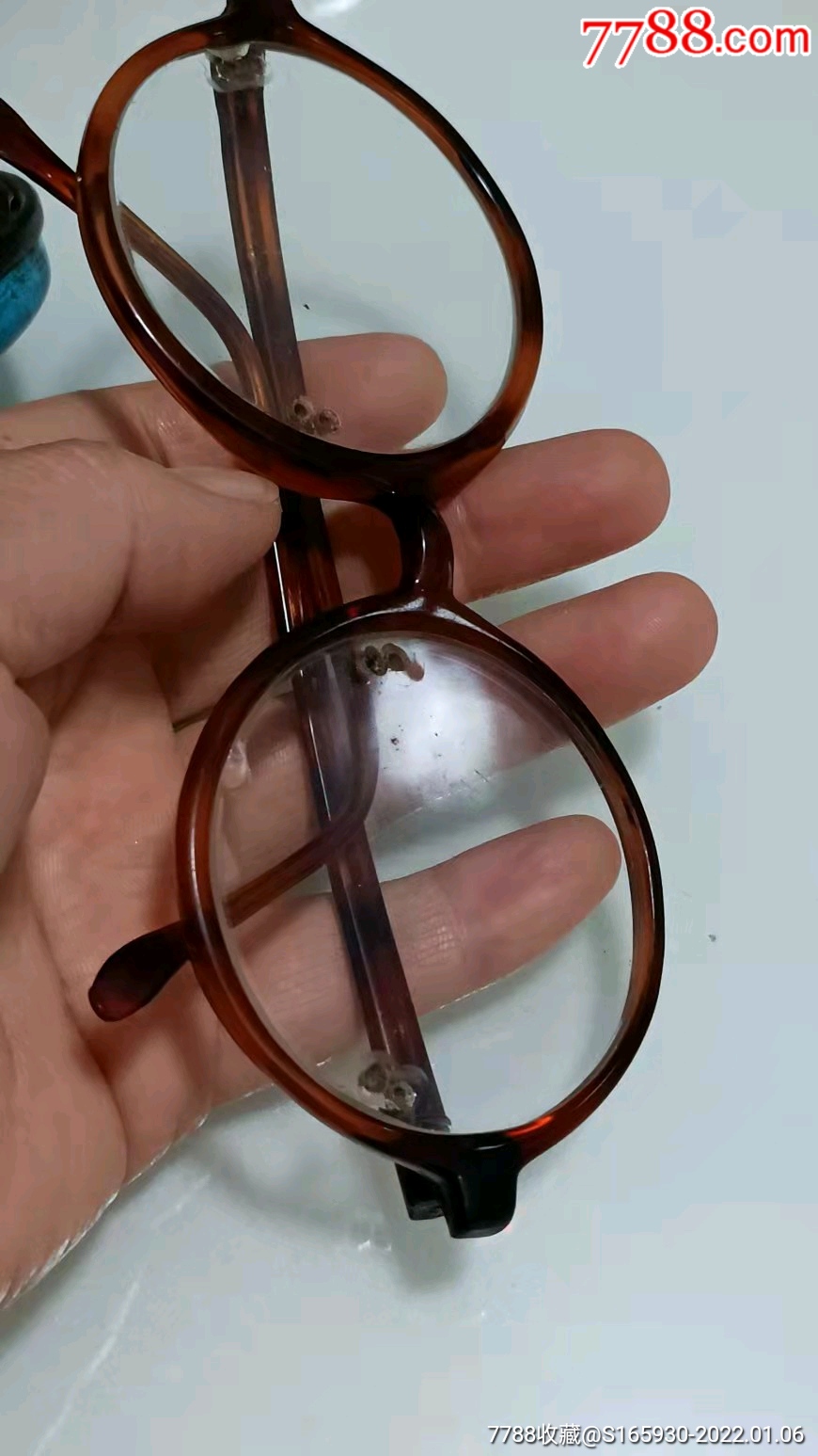 清代天然水晶石平光镜民国后换镜框可收藏佩戴养眼美观保健康包老包