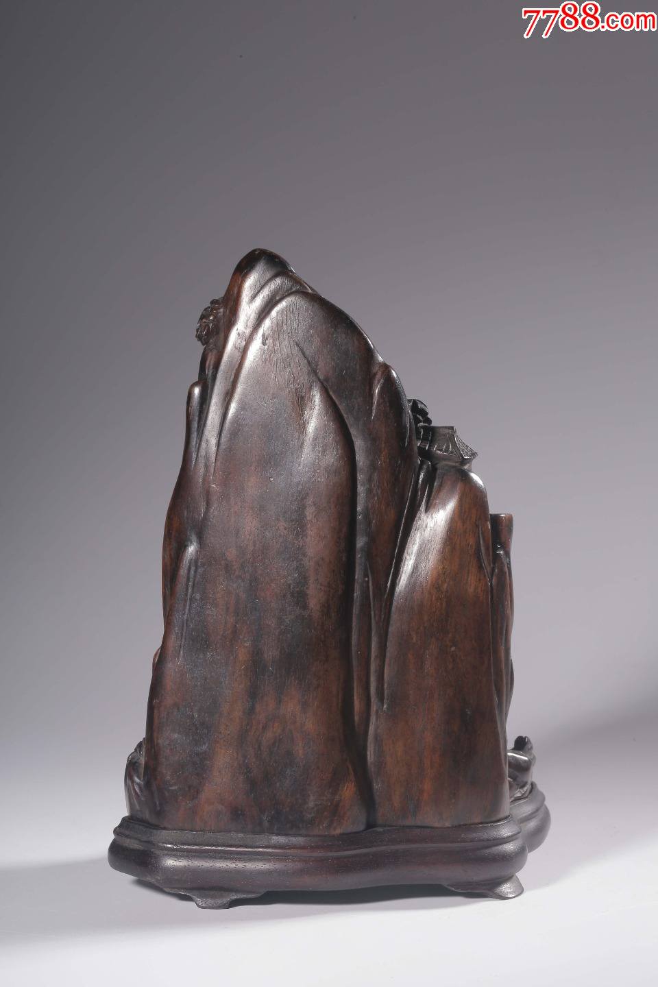 清海南黄花梨雕人物故事文房摆件(配酸枝底座)_木雕摆件_第9张_7788