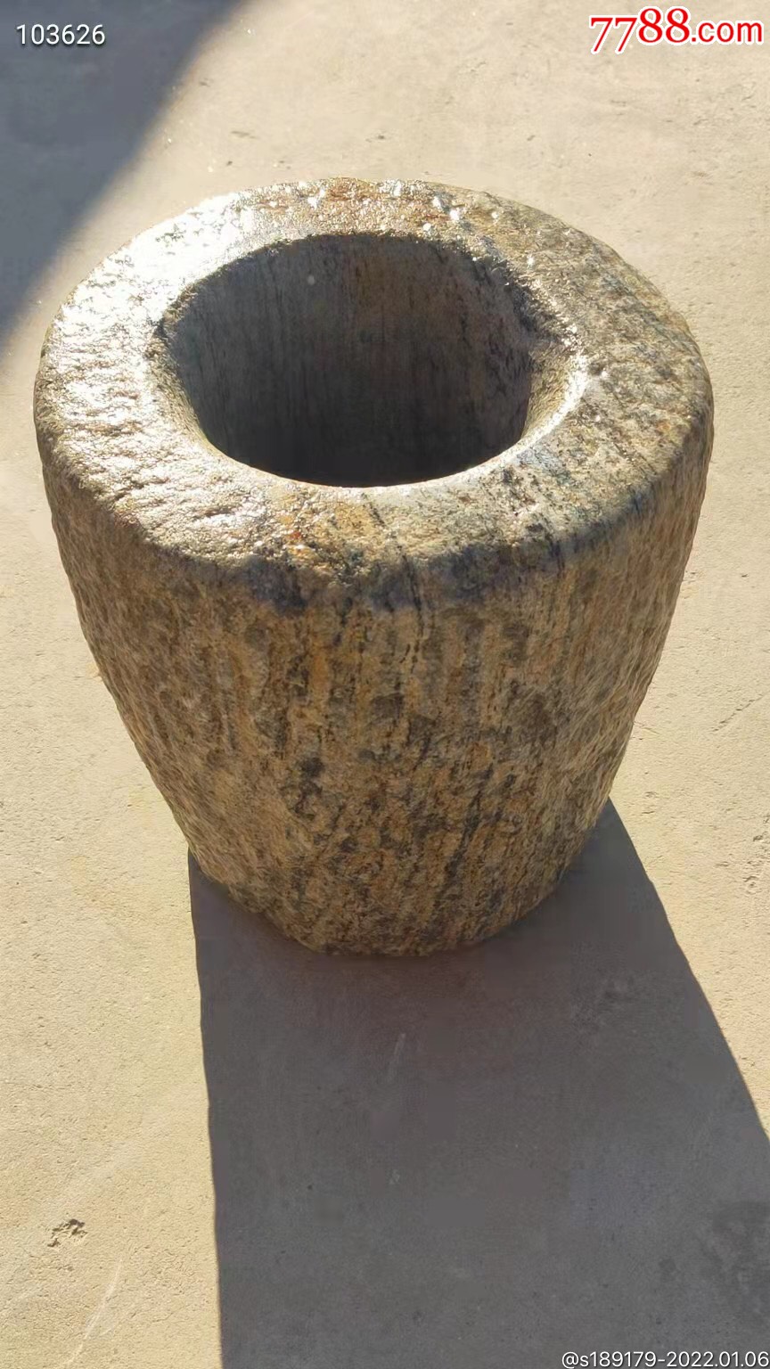 清代老纹理花青石小石盆10-价格:580元-se84758138